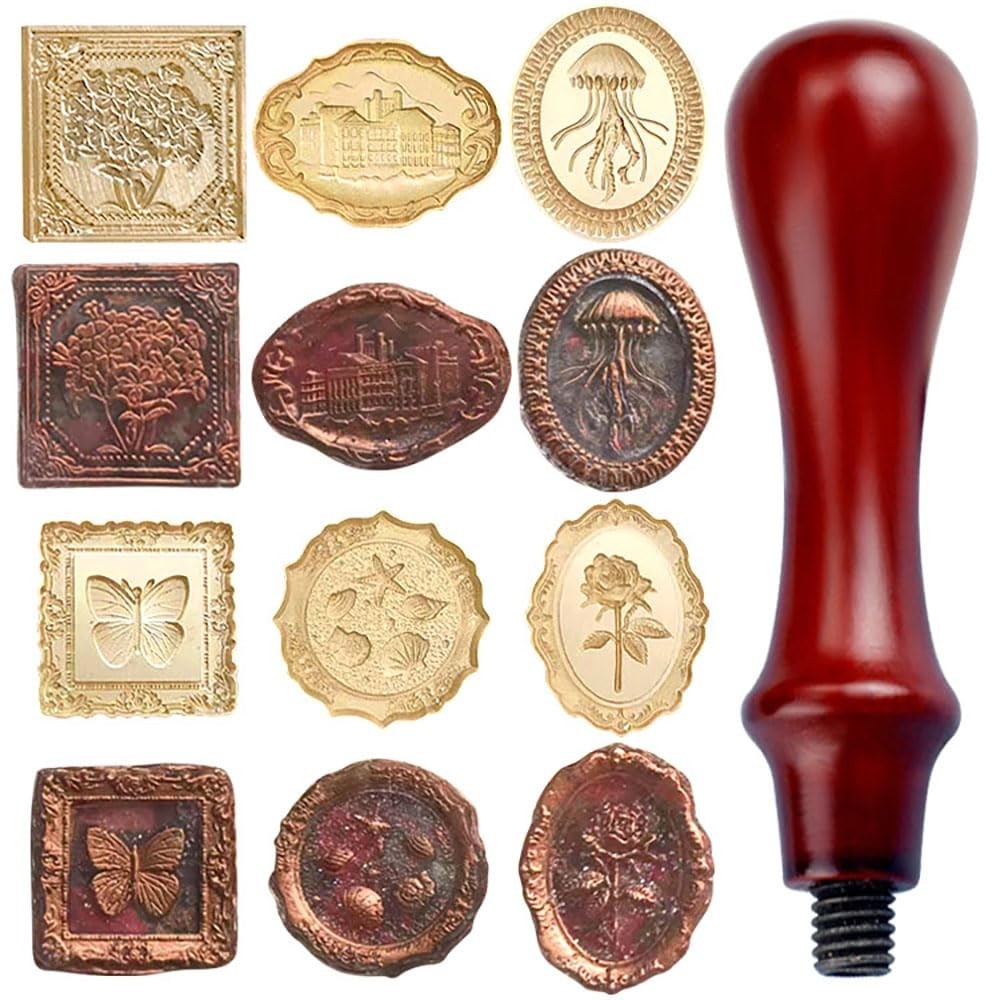 7-Piece Vintage Wax Seal Stamp Set – Beautiful Patterns for Creative Gifting