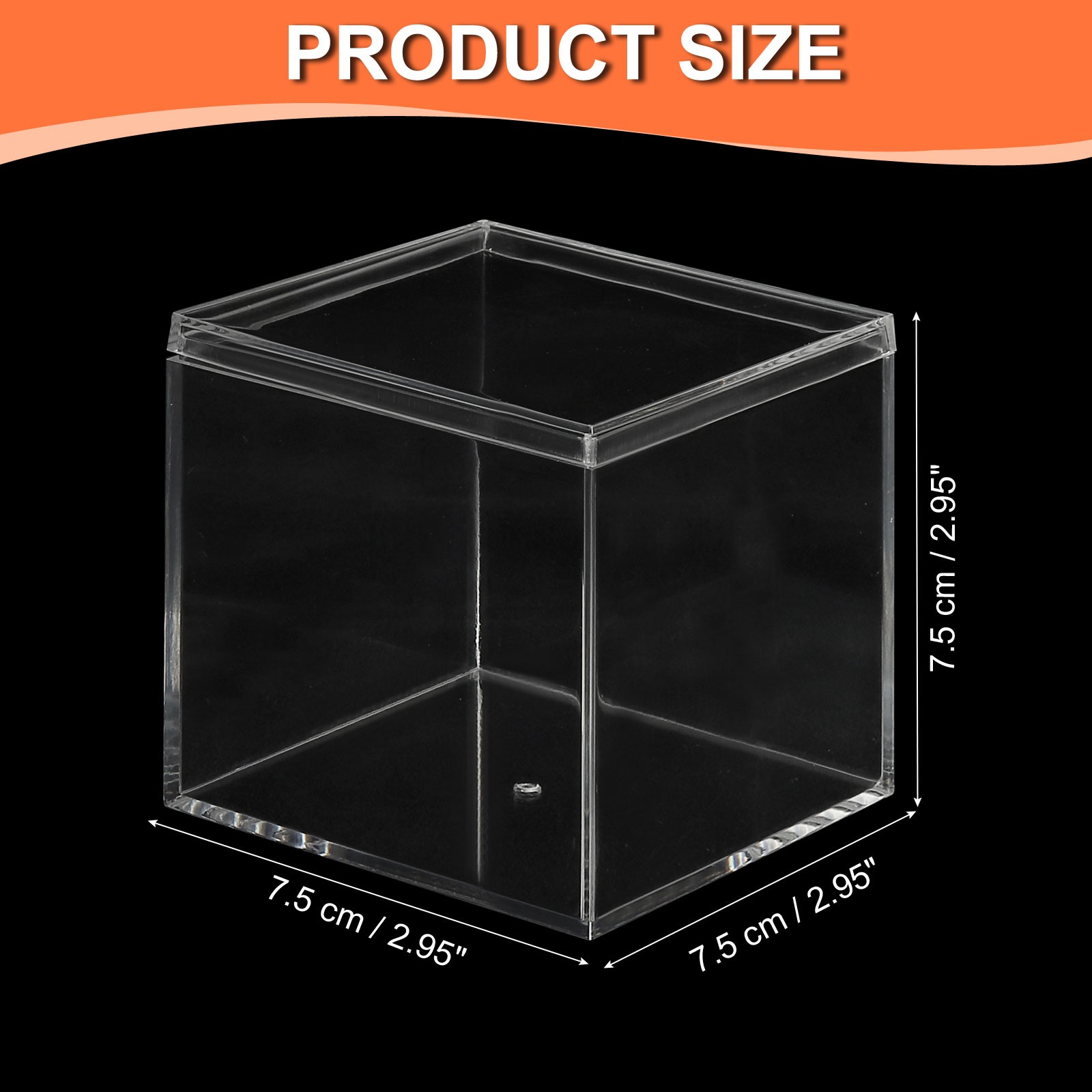 2.95″ x 2.95″ x 2.95″ Acrylic Box with Lid Clear Acrylic Display Boxes