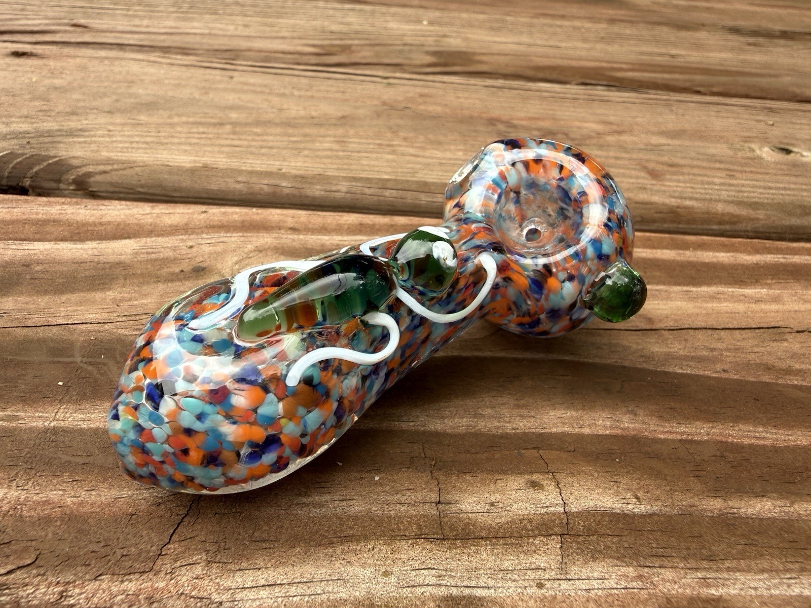 Small Colorful Gorgeous Spoon Glass Hand Pipe Bowl Tobacco Smoking Pipe