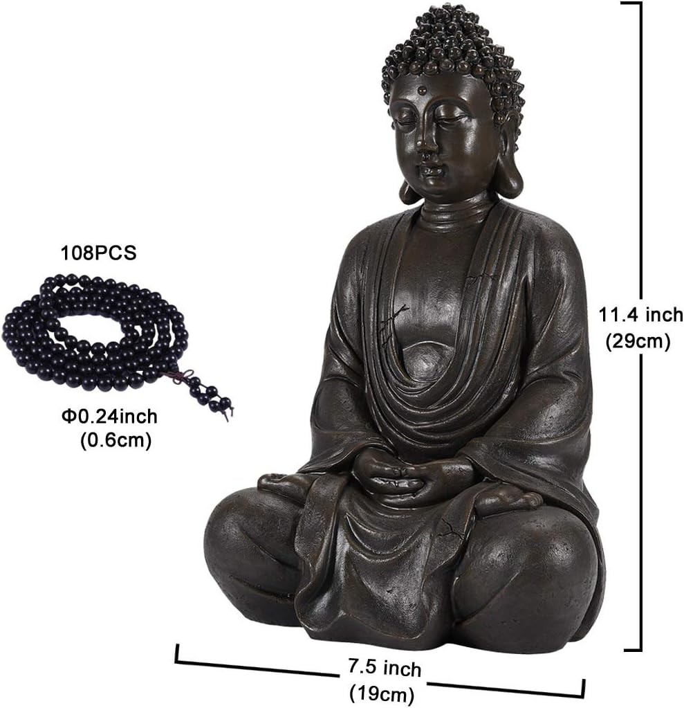 11.4 Inch Waterproof Buddha Statue – Perfect for Gardens, Porches & Decks