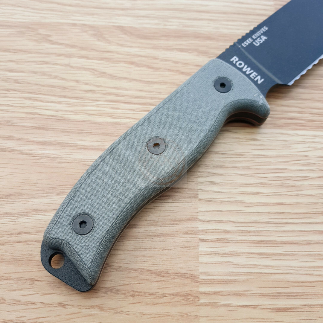 ESEE Model 6 Fixed Knife 5.75″ Carbon Steel Blade Black Linen Micarta Handle