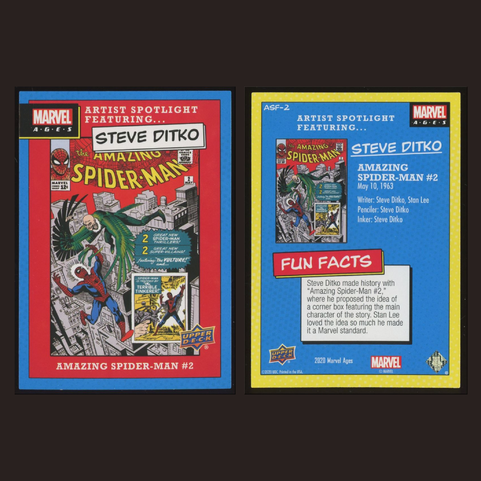 2020 Upper Deck Marvel Ages Artist Spotlight Steve Ditko Complete Set 10 Cards