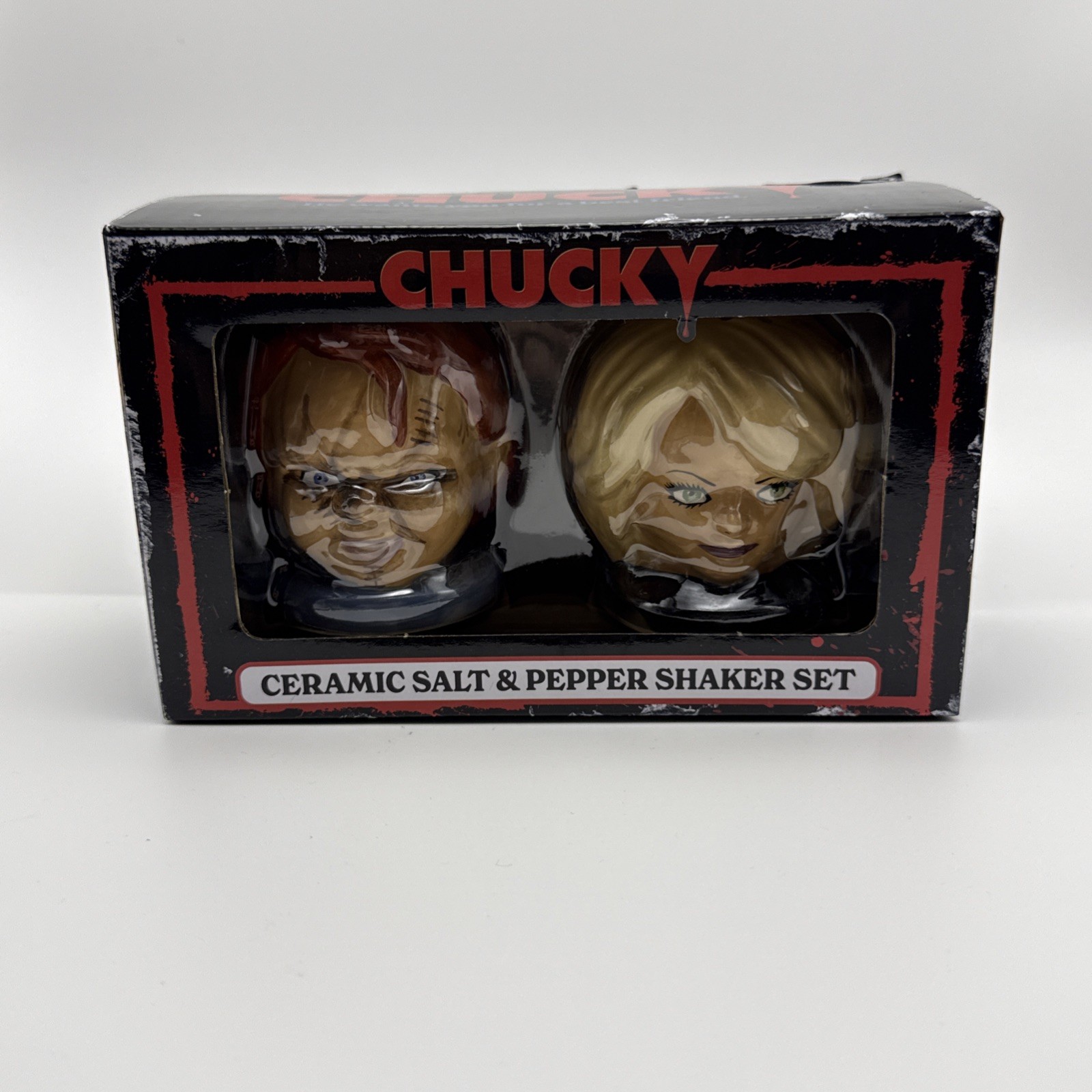 Chucky Tiffany Ceramic Salt & Pepper Shaker Set Halloween Horror Silver Buffalo