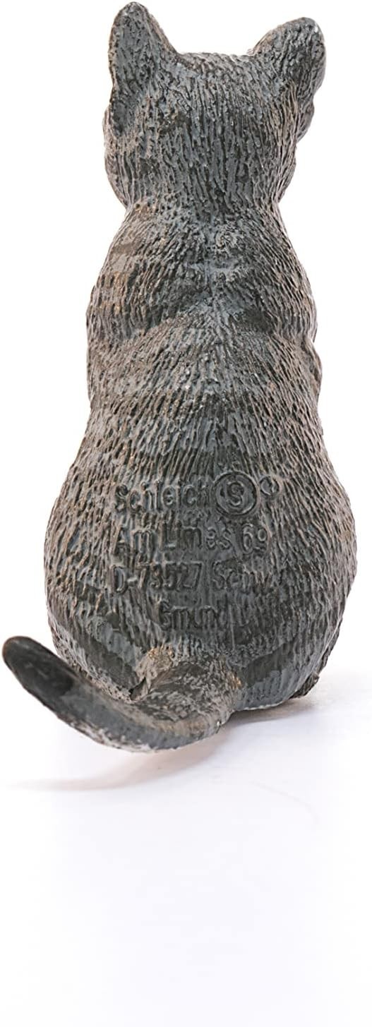 Creative Play Cat Figurine – Gray and White Tabby for Ages 3+ – Farm Adventures