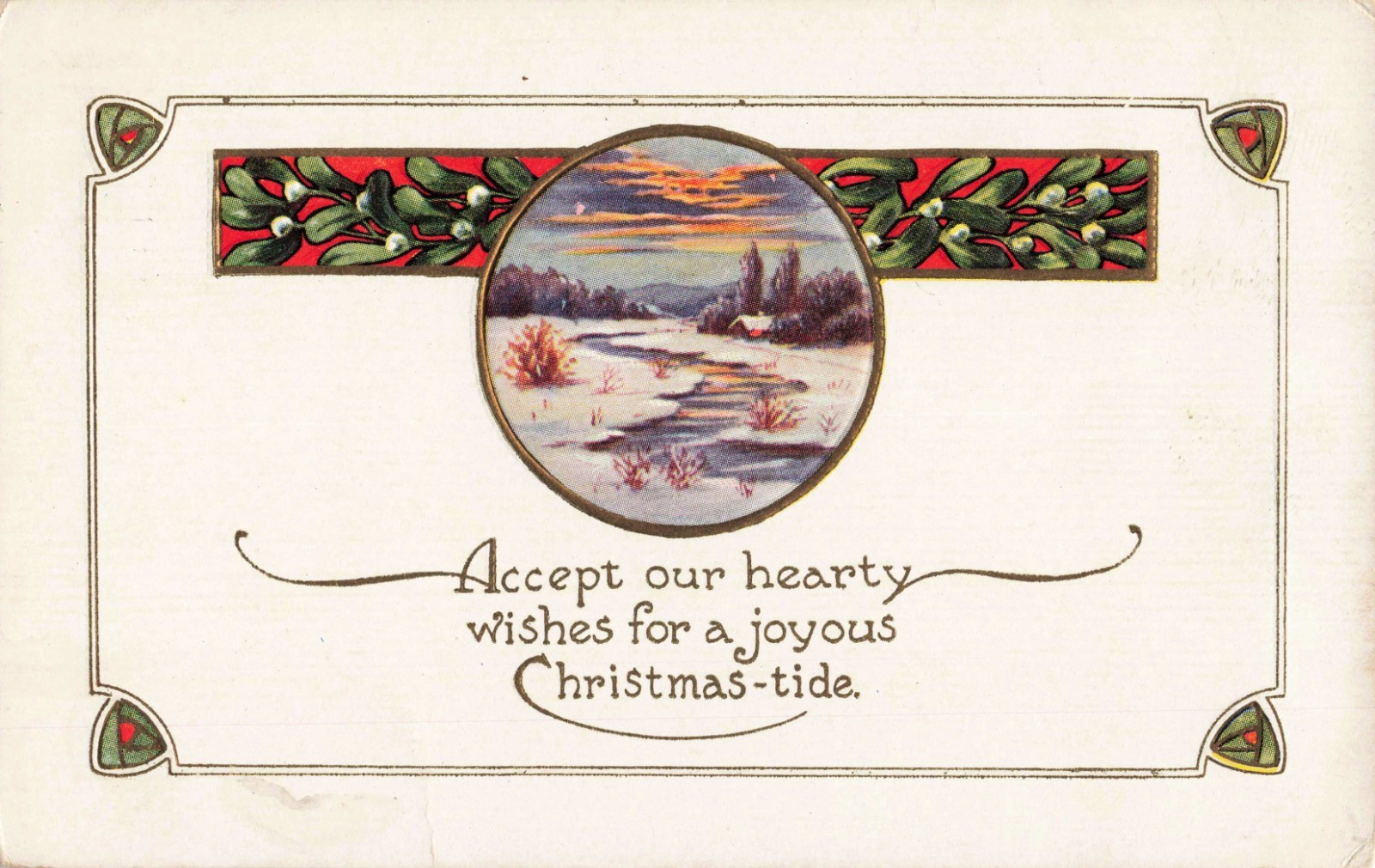 Christmas Postcard Divided Back Embossed (40f)