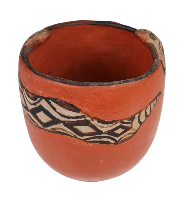 Maricopa Jar Pottery ca. 1910 Size 5.25″ H x 4.625″ D Red Clay Jar