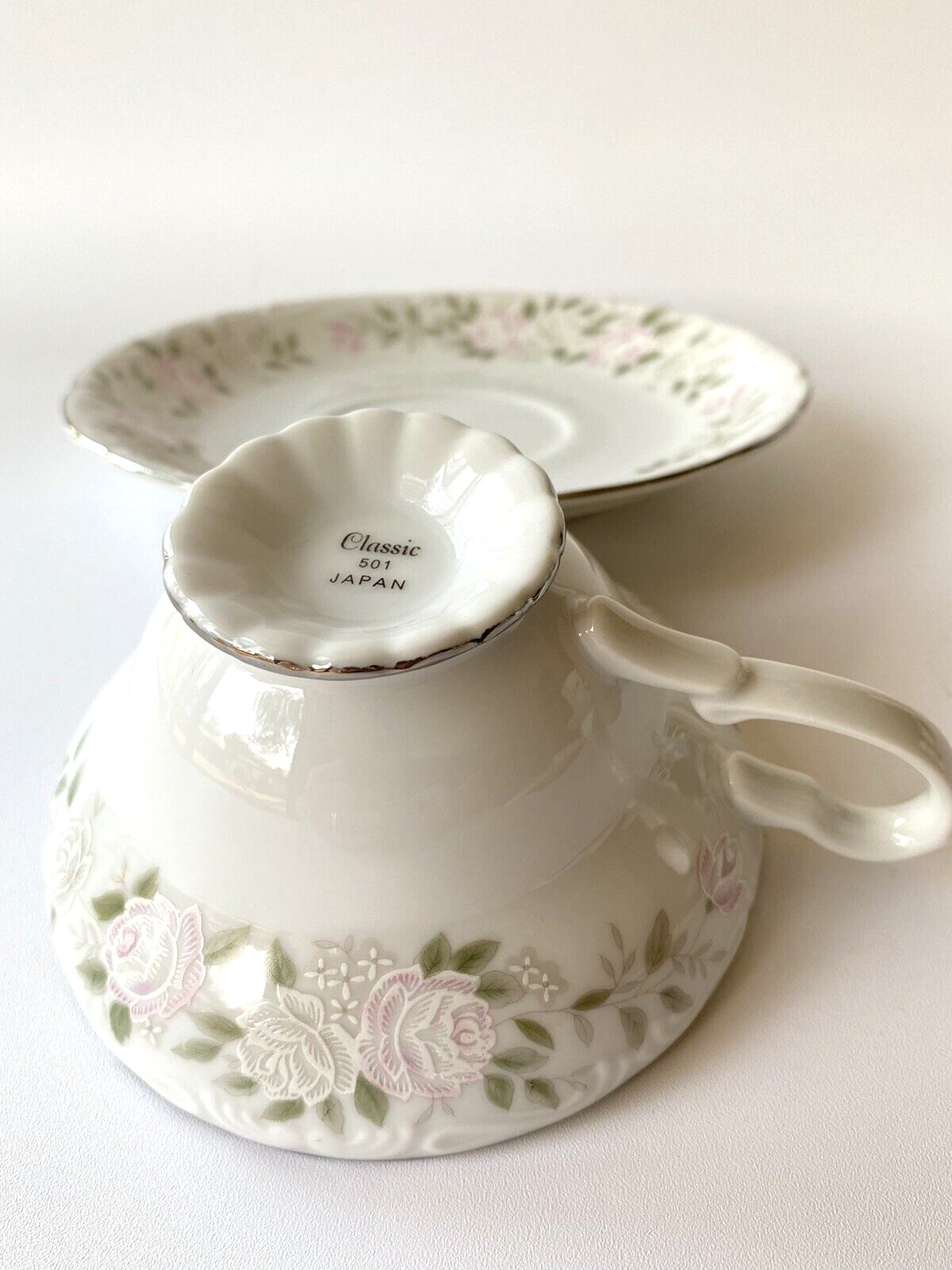 TEA CUP & SAUCER Sheffield Classic 501 Japan Pink Floral Bridal Showers Parties