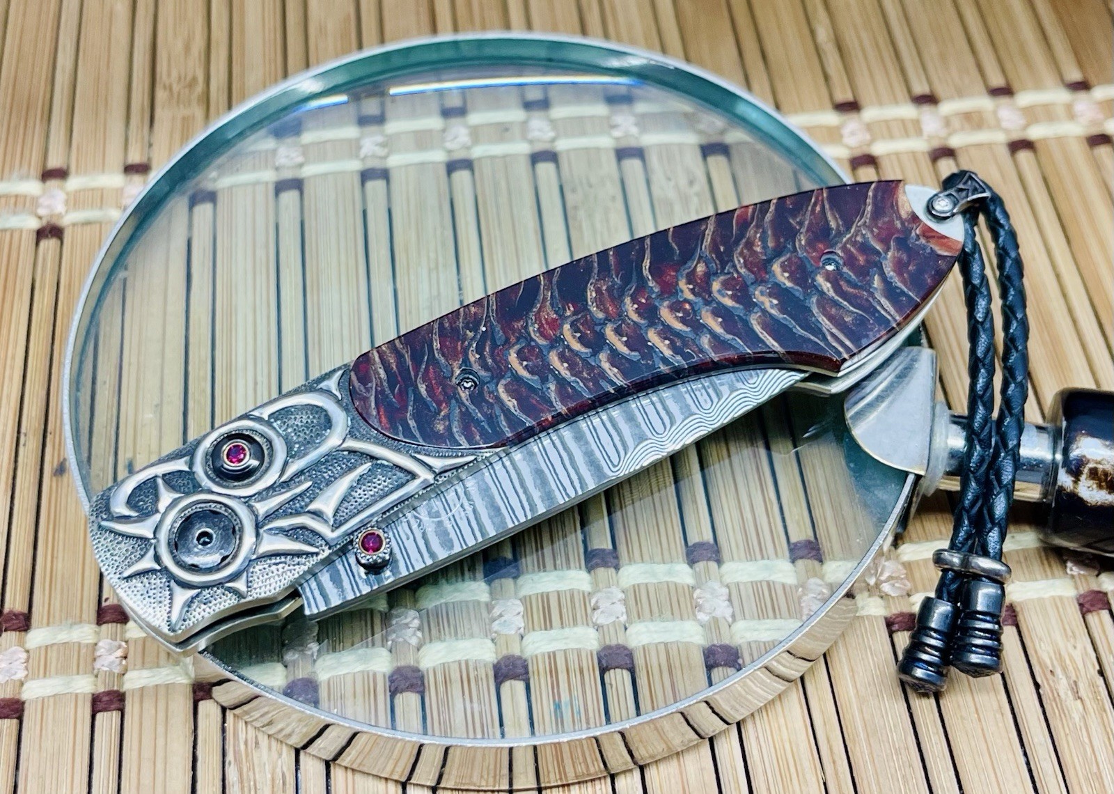 William Henry Norway Blue Spruce Pine Cone B12 Red Lodge Damascus Knife 1/50