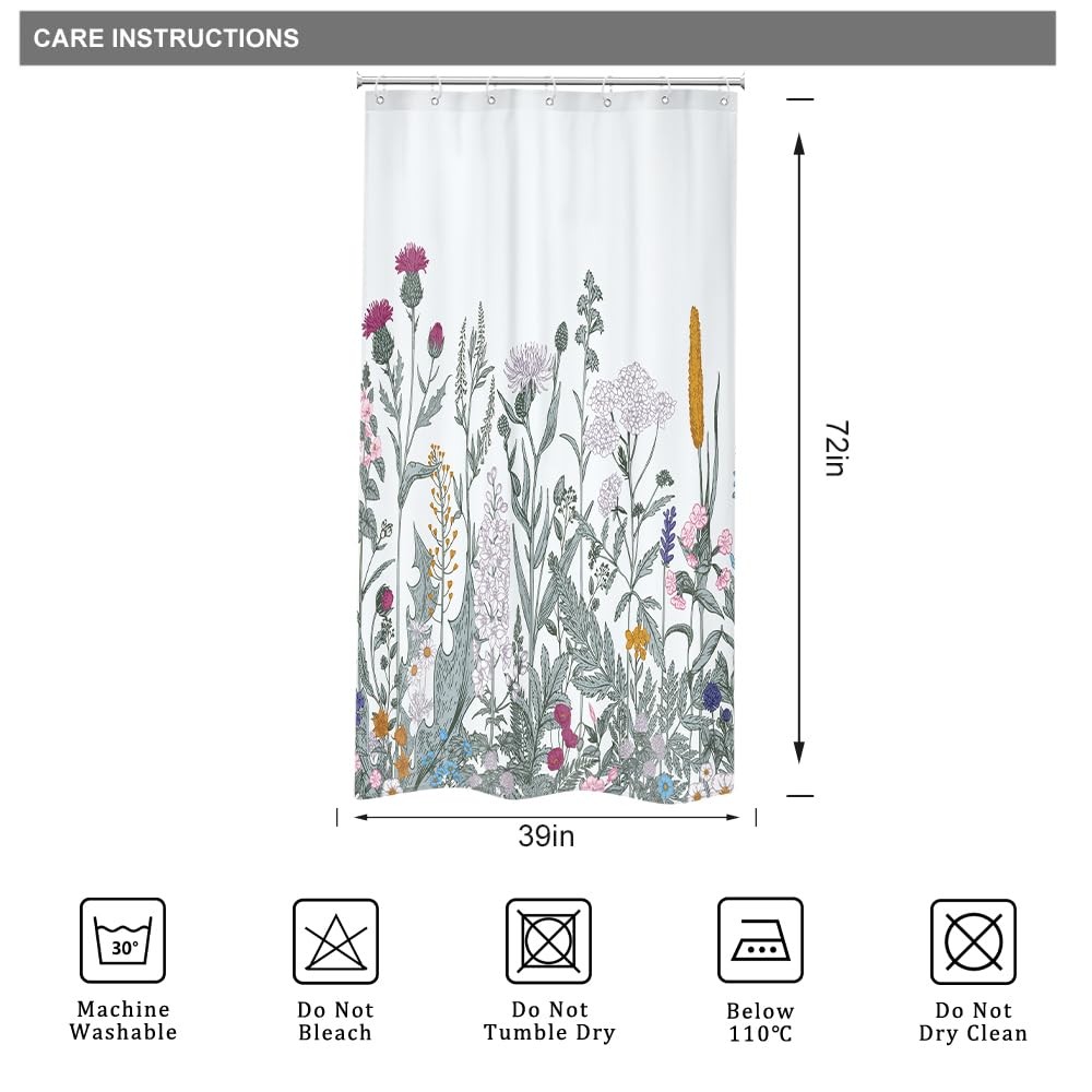 Riyidecor Shower Stall Curtain Walk in 39″W x 72″L (Pack of 1), 04blue