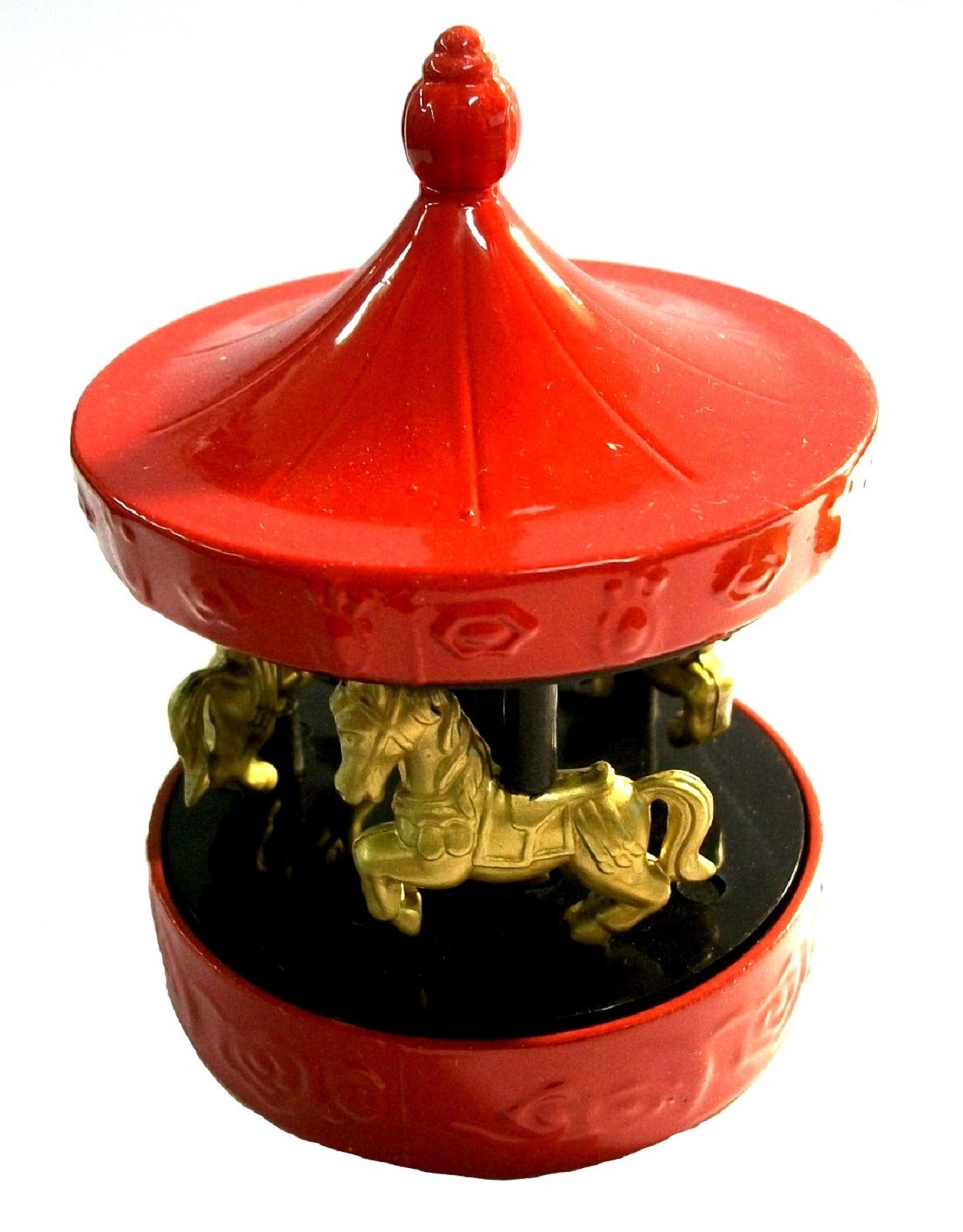 Red Carousel or Merry Go Round Die Cast Metal Collectible Pencil Sharpener