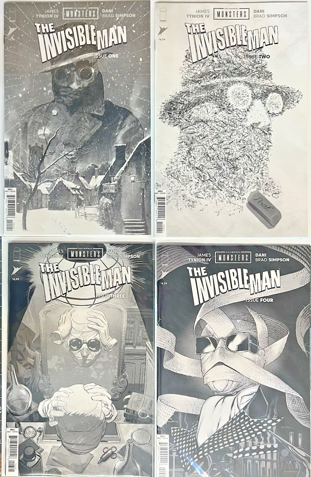 Universal Monsters: The Invisible Man #1-4 1:25 Full Variant Set Image 2025