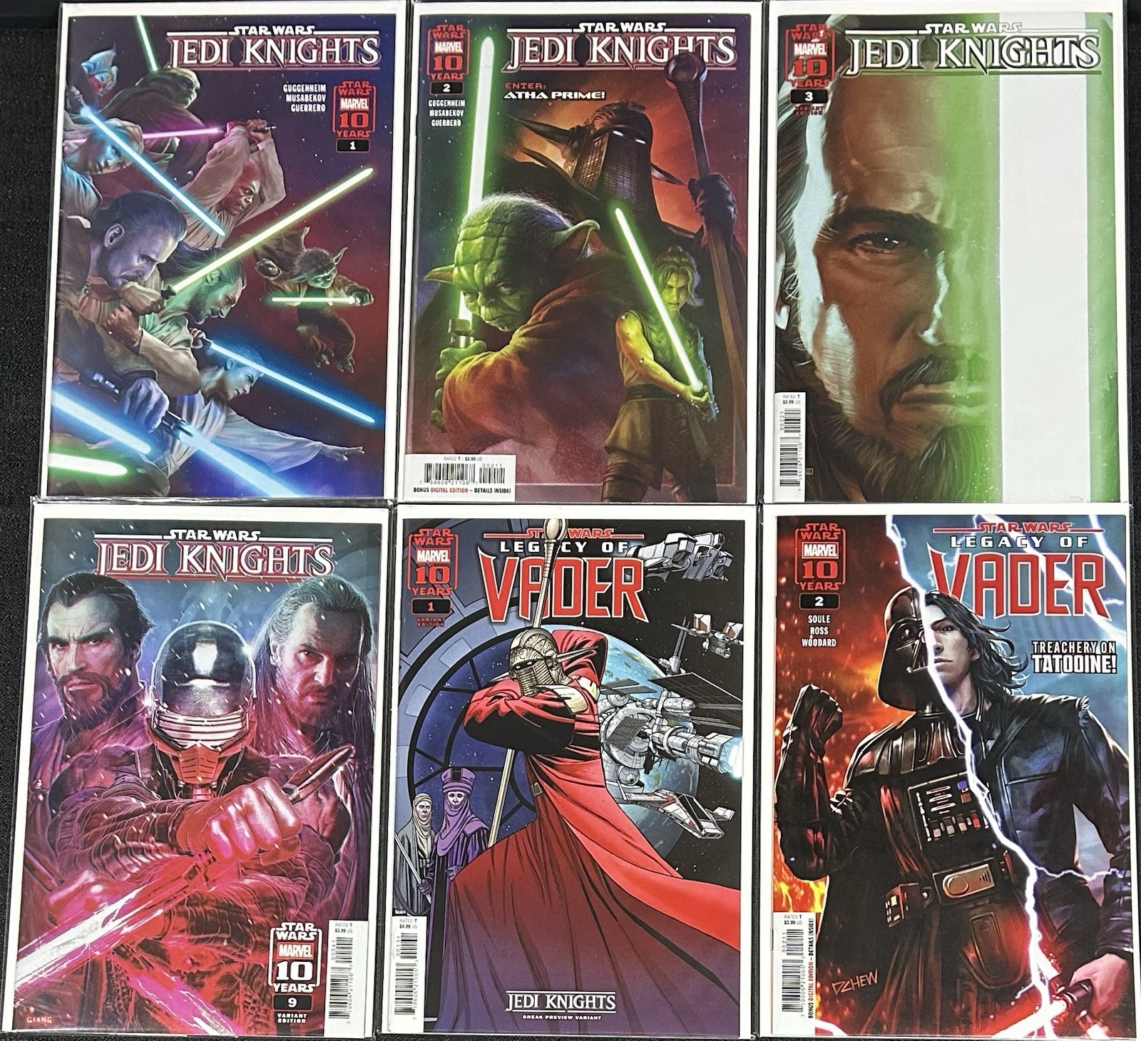 Star Wars Jedi Knights #1 3 9 & Legacy Of Vader #1 &2 NM Lot Of 6 1st Atha Prime
