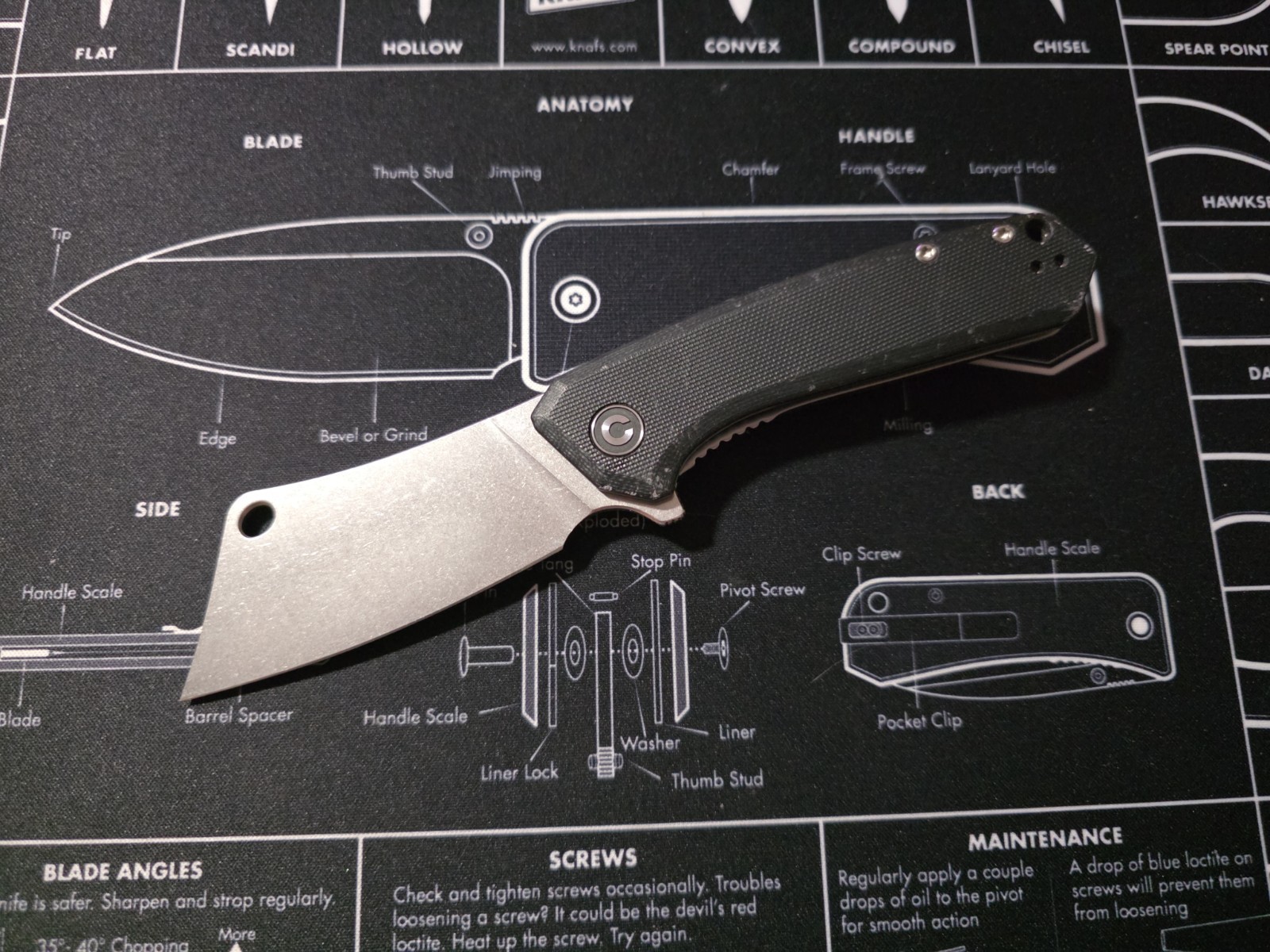 Civivi Mini Mastodon Black G10 Handles Ball Bearing Flipper Blade Pocket Knife