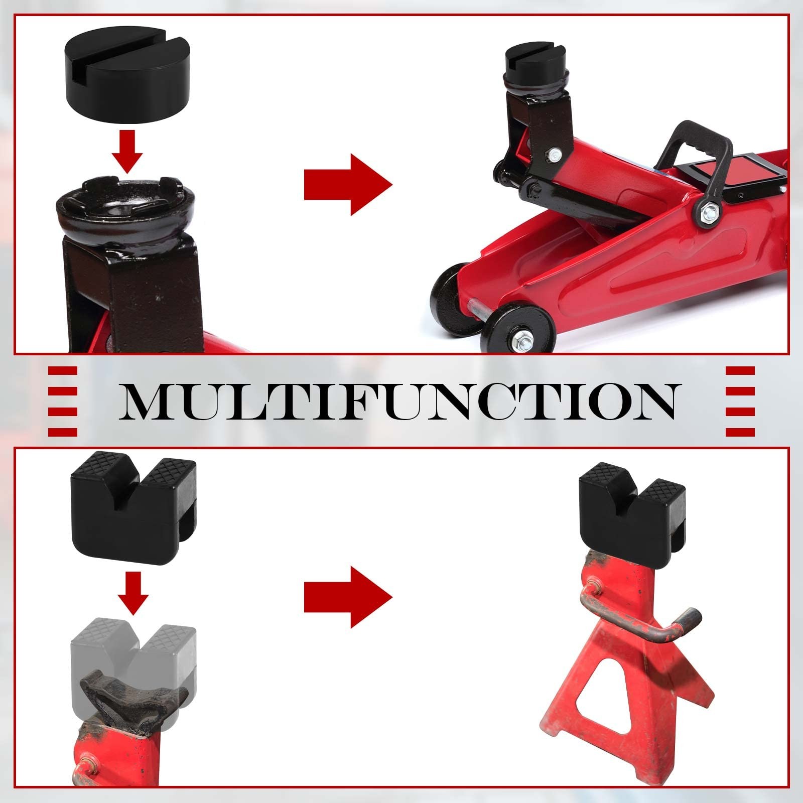 8 Pcs 2 Types Jack Stand Pads Rubber Floor Jack Pad Adapter Pinch Welds Frame…