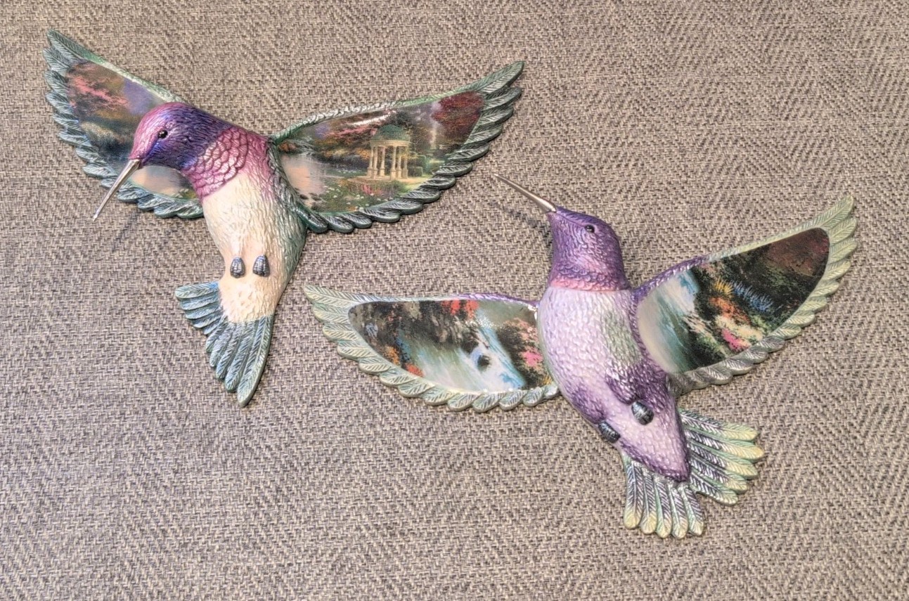 Thomas Kinkade Beauty In Flight Hummingbird Set 2 Garden Of Prayer Still Waters