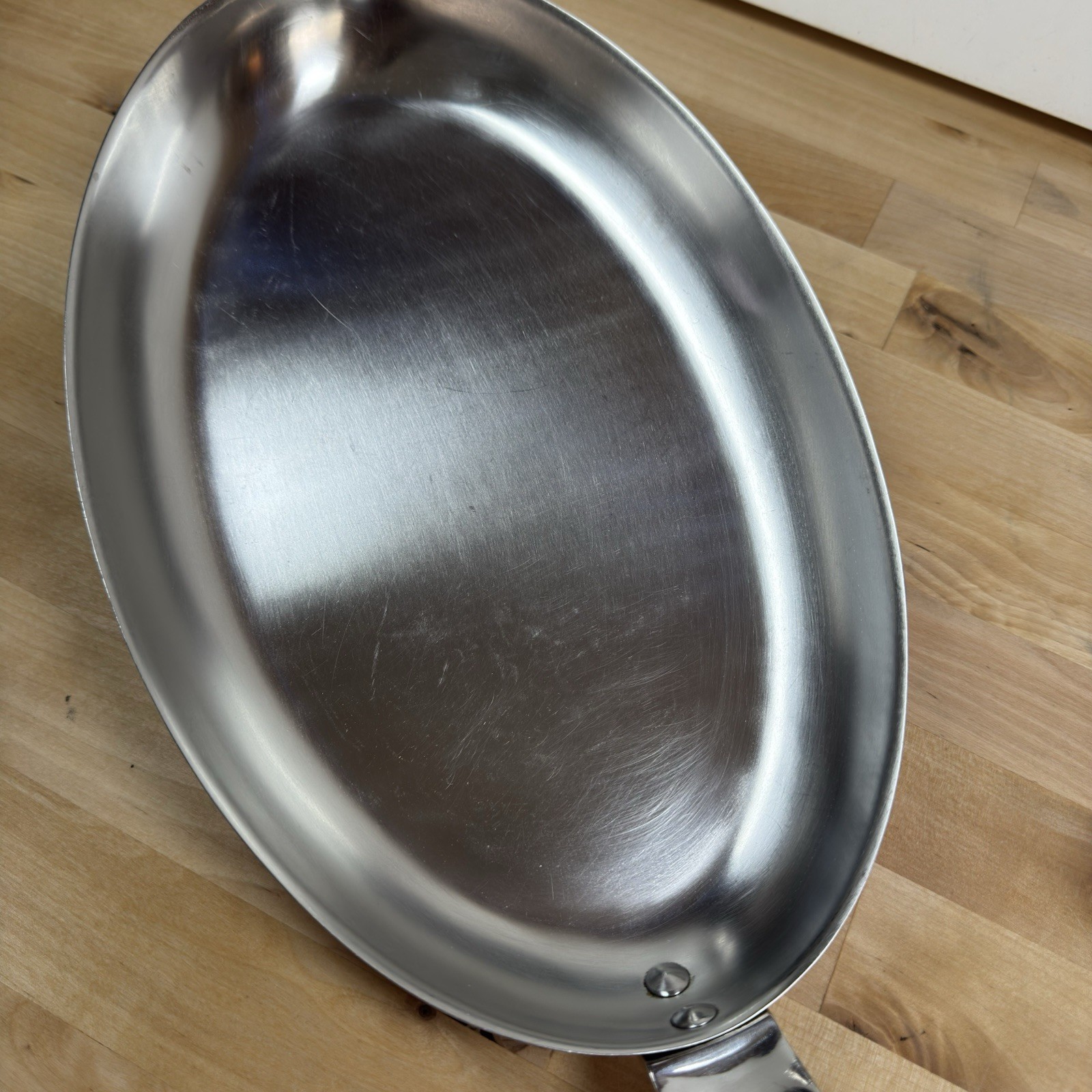Scavullo Legion Utensils Copper Oval Heavy Skillet Fish Pan 13.5” Saute 11-58