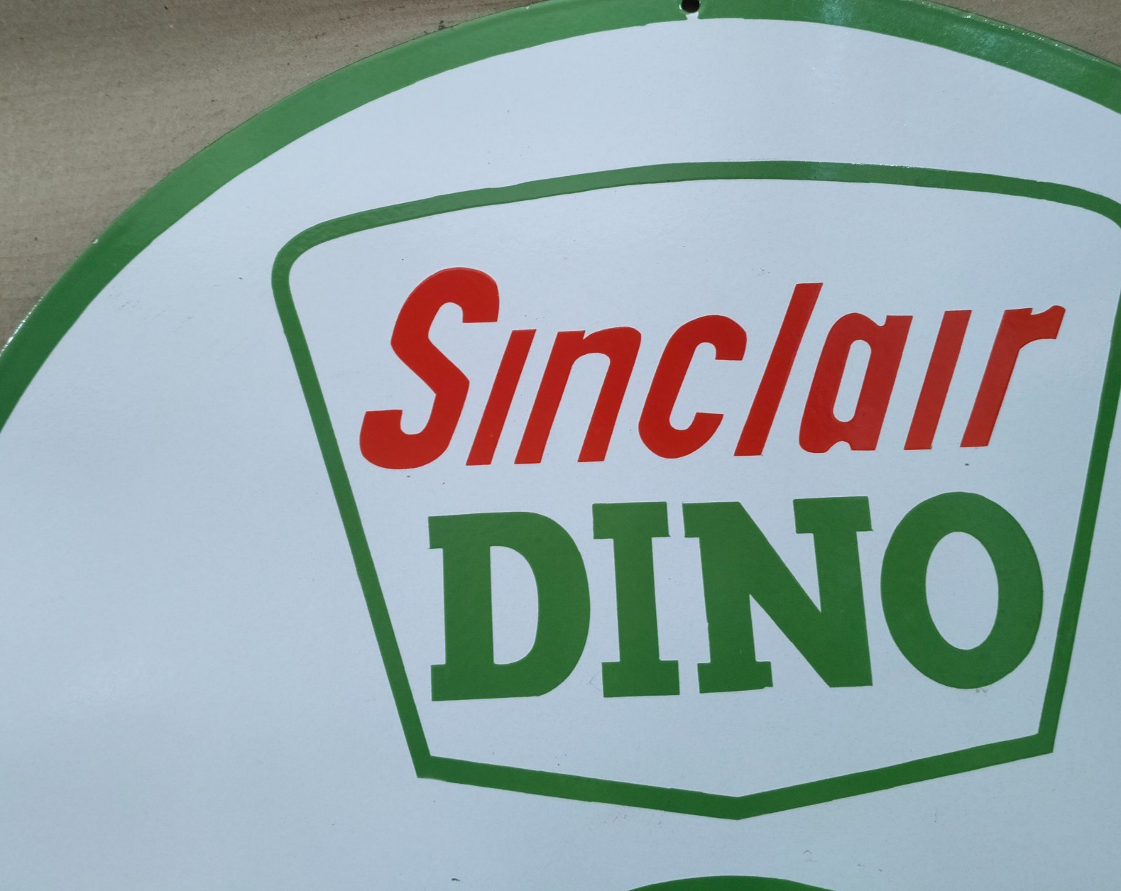 Sinclair Dino Gasoline Porcelain Enamel Sign 30 X 30 Inches 1 sides