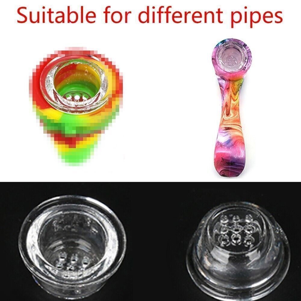 20PCS Bulk Clear Glass Bowl – 9-Hole Replacement Accessories for Smoking Pipes