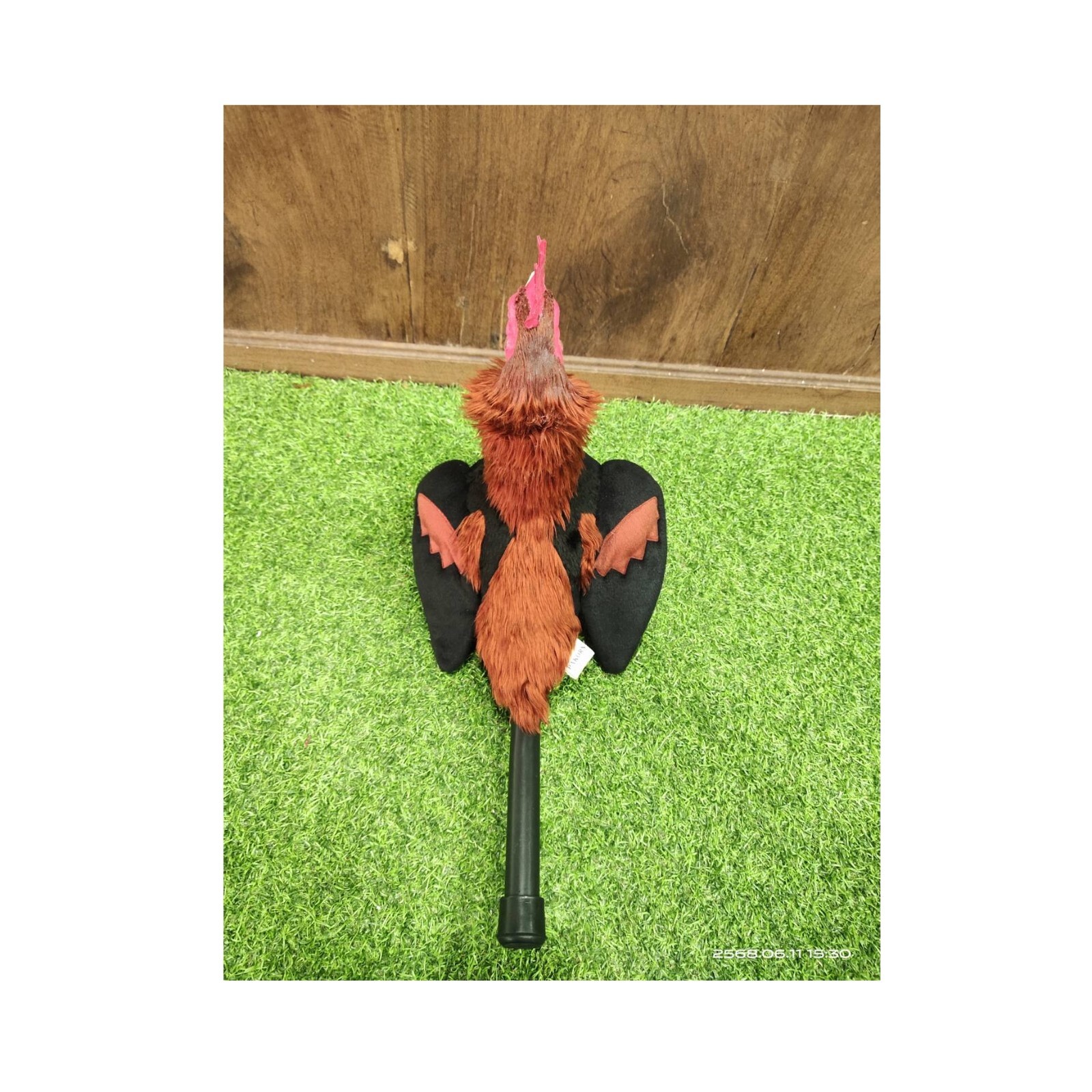 Rooster Doll with Handle Realistic Chicken Tough Durable Toy Silicone Head