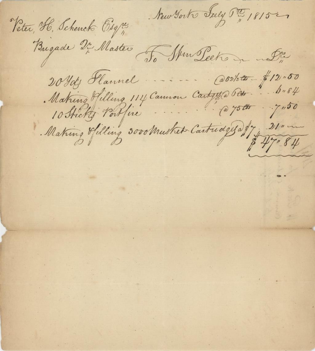 Historical New York 1815 Document from 4th July Celebration