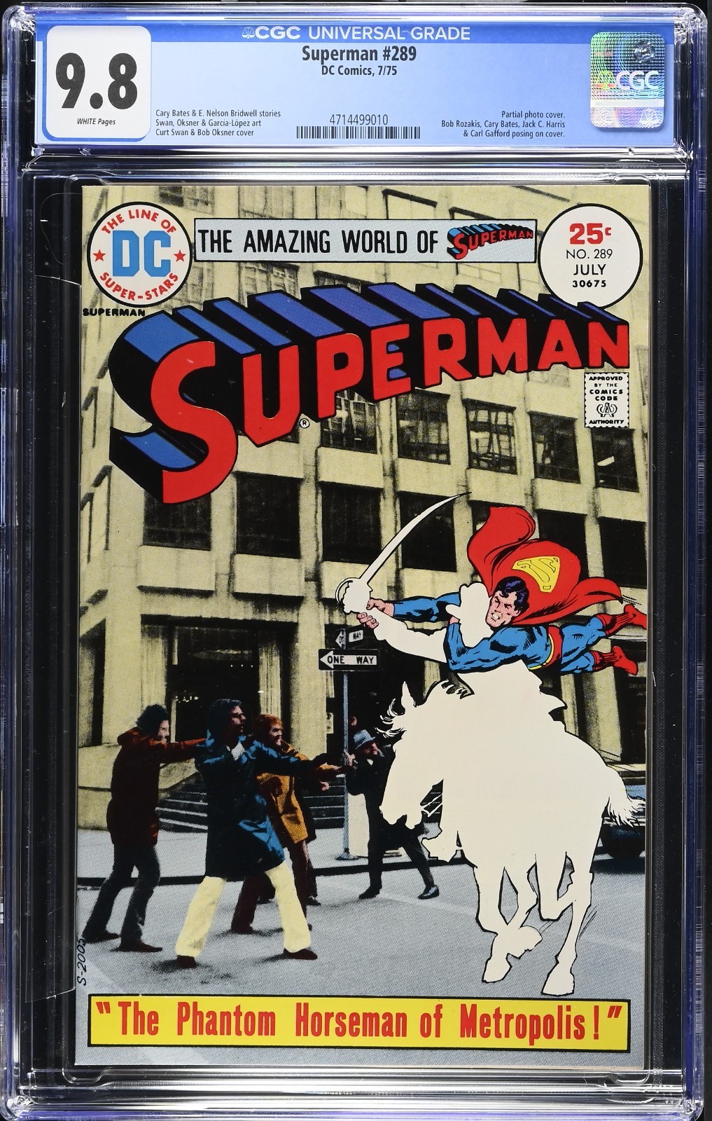SUPERMAN #289 CGC 9.8 NM/M 1975 White Page Partial photo cover.