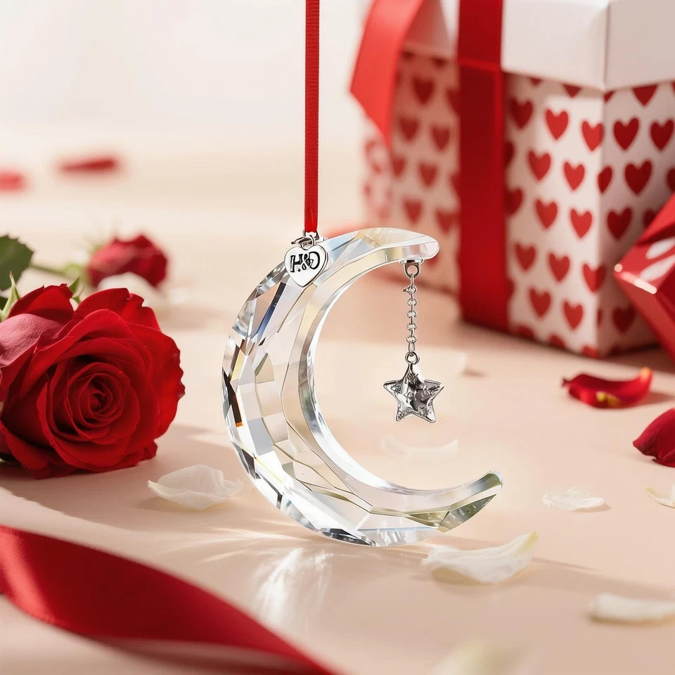 New in Original Box 100% SWAROVSKI Crystal Holiday Magic Moon Ornament