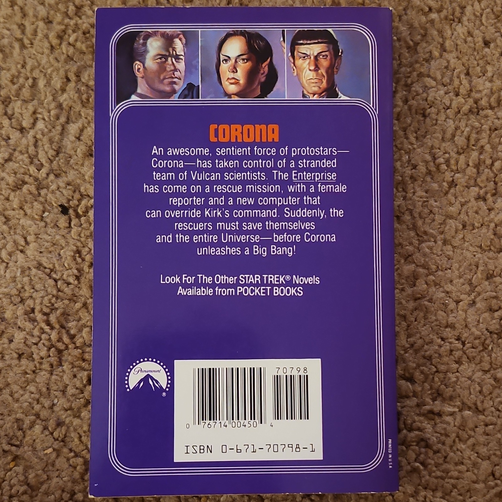 Pocket Books Star Trek Corona Paperback Greg Bear Science Fiction & Horror ISBN