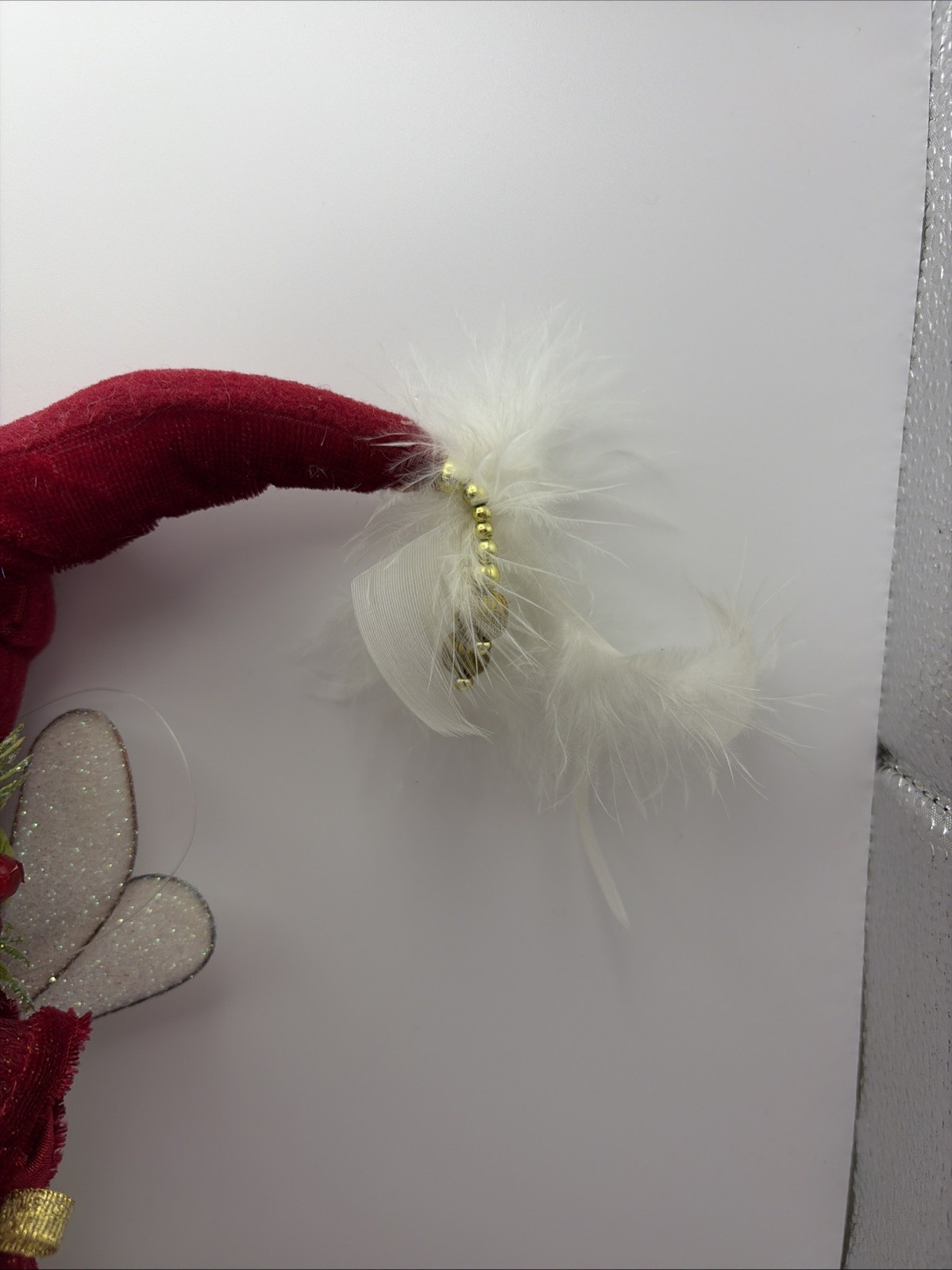 Mark Roberts Dove Fairy Santa Winged Ornament 9” White Doves Wire Glasses