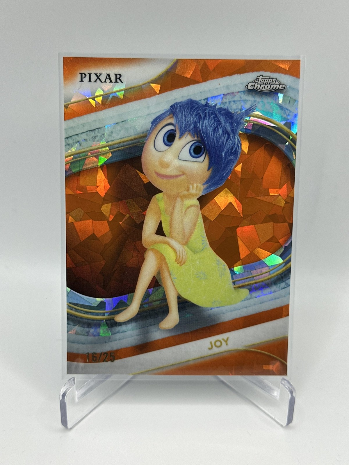 2025 Topps Chrome Sapphire Disney JOY Inside Out Orange Sapphire /25