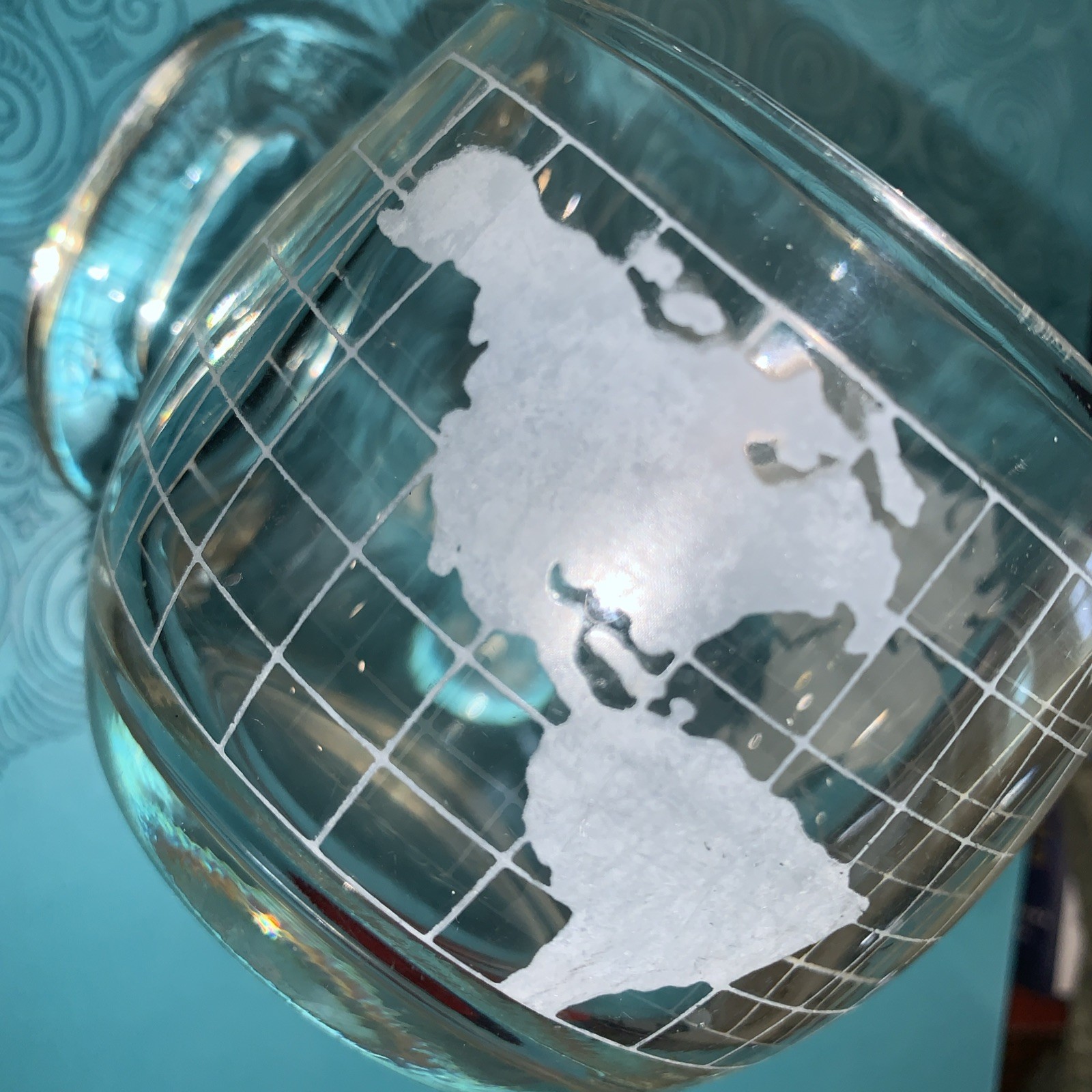 Vintage Nestle Nescafé Clear Round Globe Map Coffee Mug