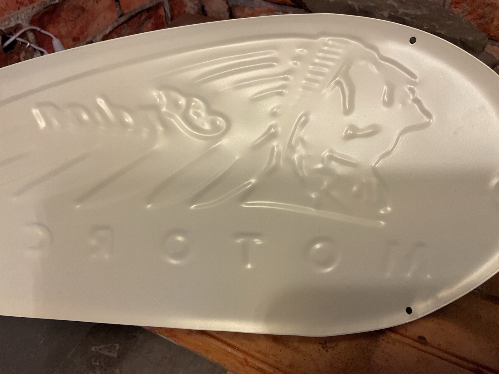 19 X8 Embossed Retro Style Metal Indian Motorcycle Gas Tank Sign…Ships Free