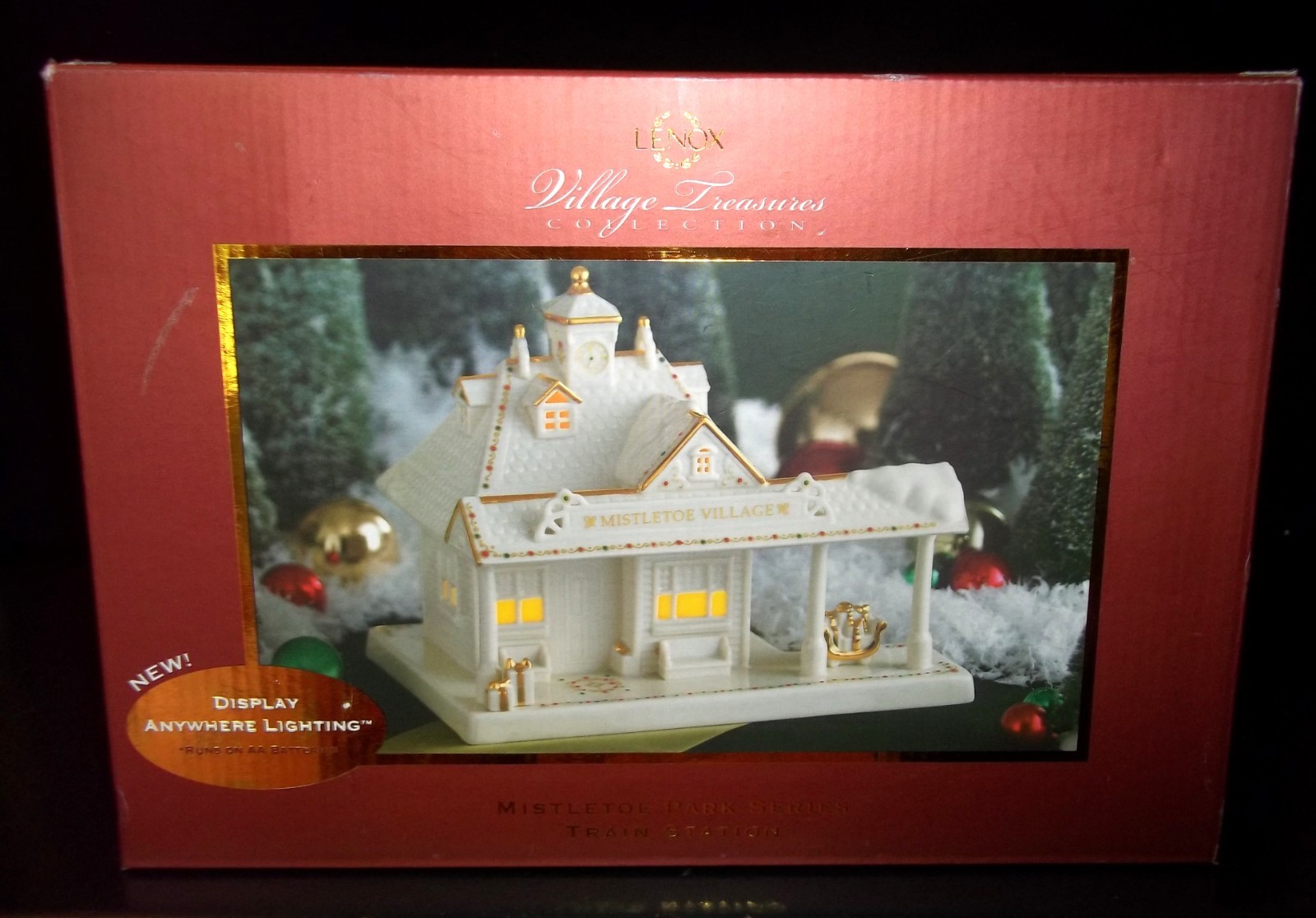Lenox Mistletoe Park Train Station Mint In Box 2006 🚂🚂🚂🚂