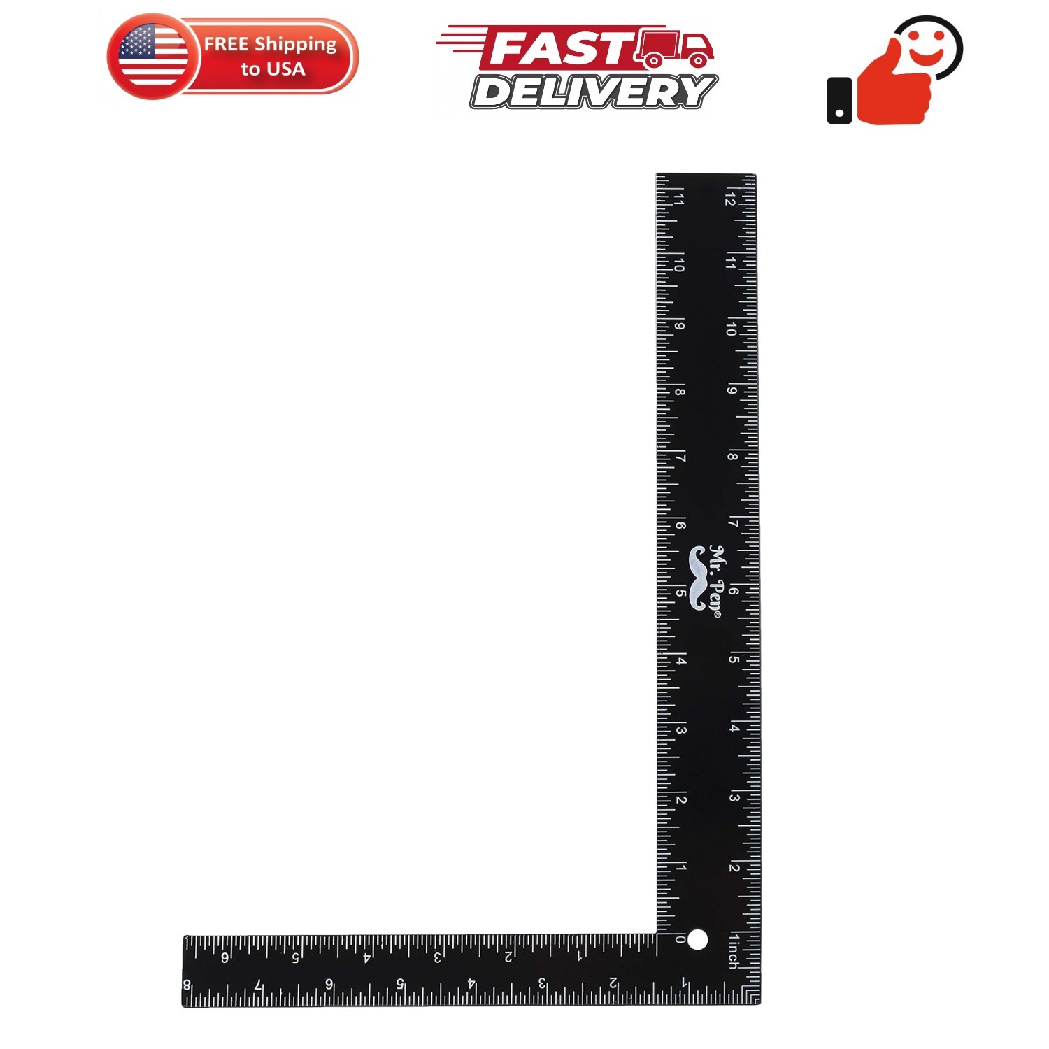 Metal Carpenter Square, 8 x 12 Inch | L-Square with Imperial & Metric Measure…