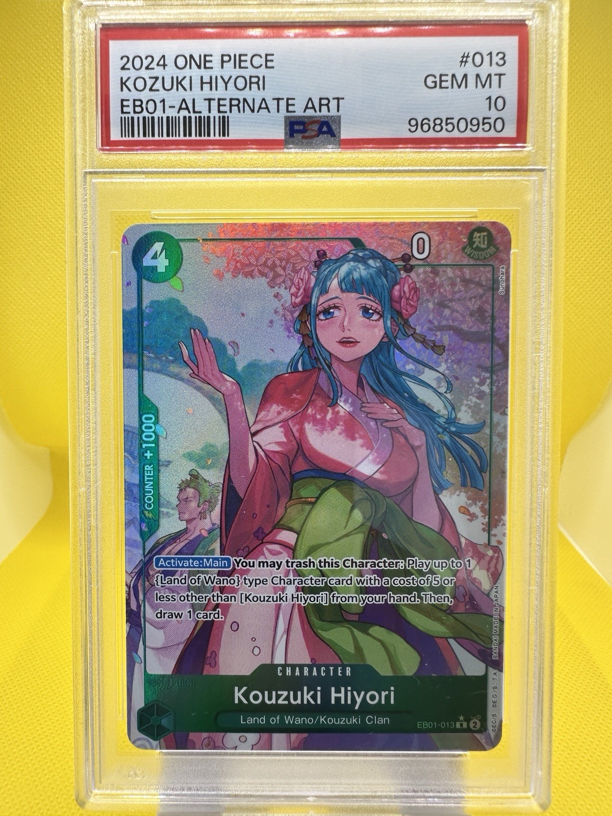 PSA GEM MT 10 2024 One Piece TCG EB01-013 Kozuki Hiyori EBO-ALT Art