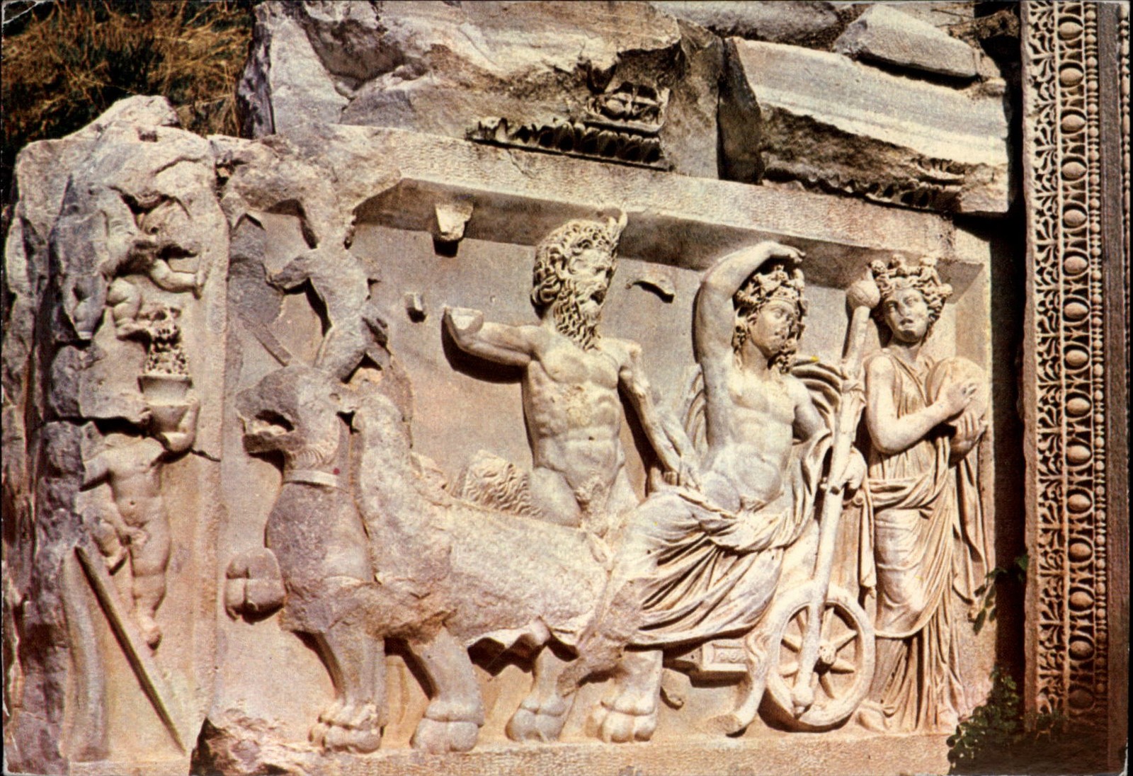 Perge Antalya Relief of the Theatre vintage postcard u511