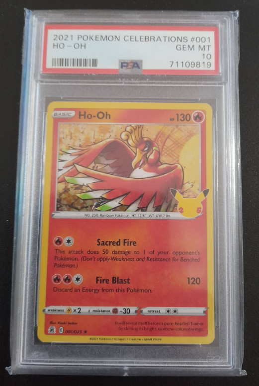 Pokemon 2021 Celebrations Ho-oH 001/025 PSA 10