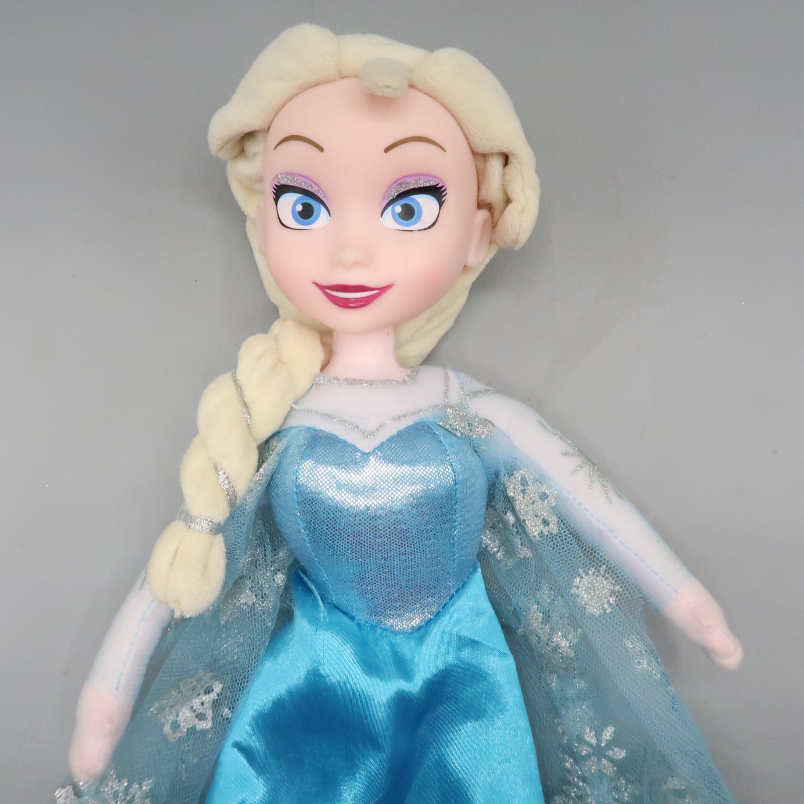 Frozen Elsa Plush Stuffed Dolls Vinyl Plastic Faces Disney 14″ Just Play