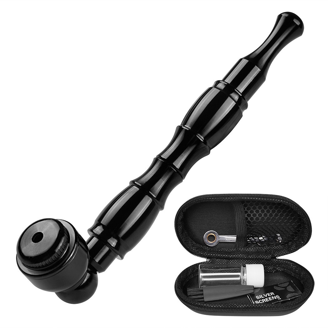 4.3″ Metal Detachment Tobacco Smoking Pipe with Cap Lid Screens and Tools Screen