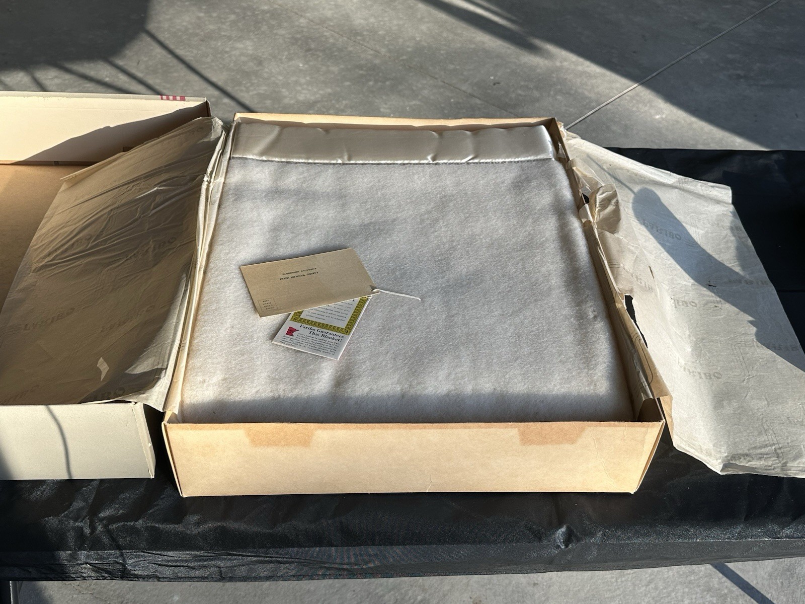 New Faribo Fluff-LaSalle 100% Wool Satin Edged Ivory Blanket 72 x 90” Vintage