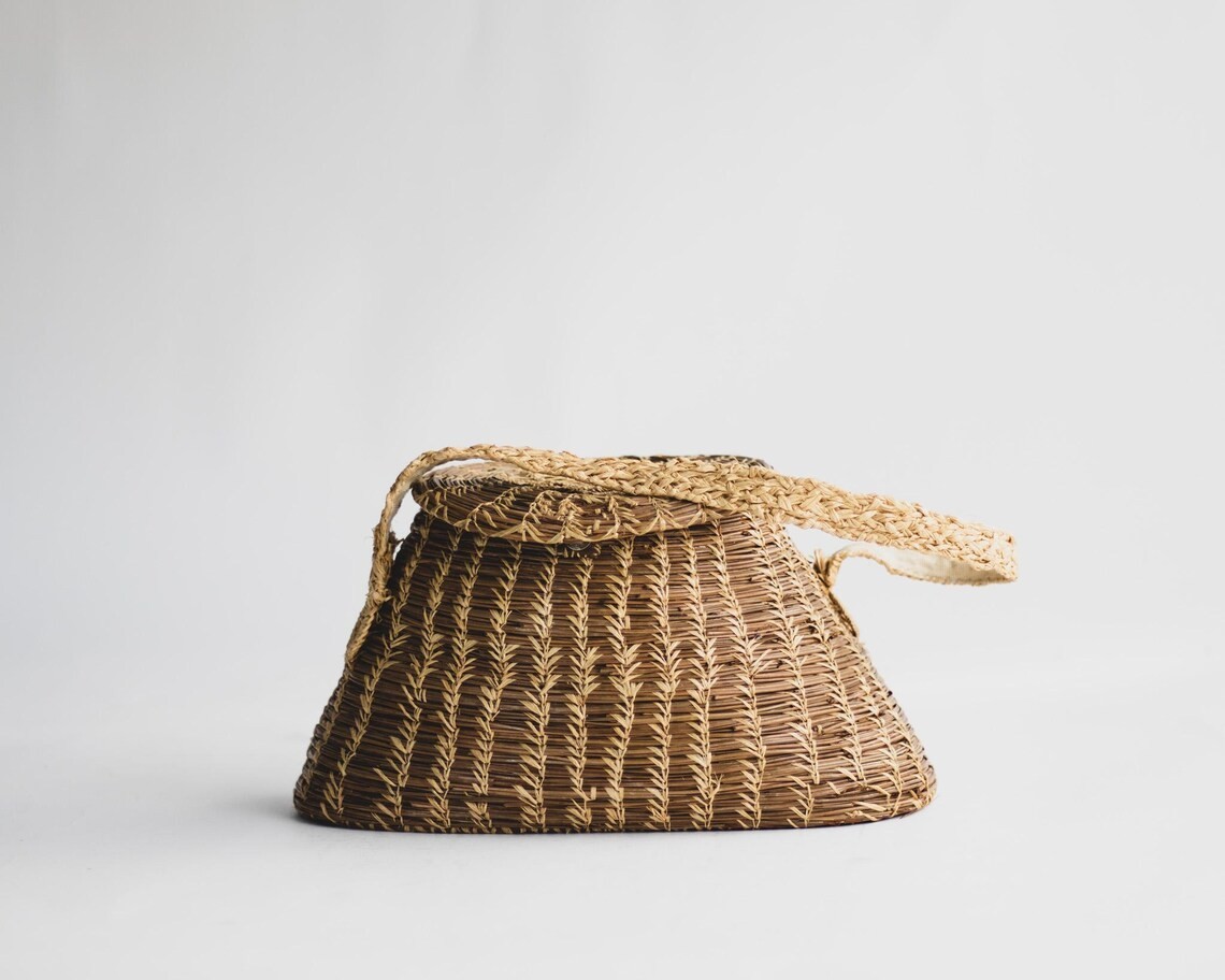 Handmade Pine Needle Sweetgrass Basket Handbag