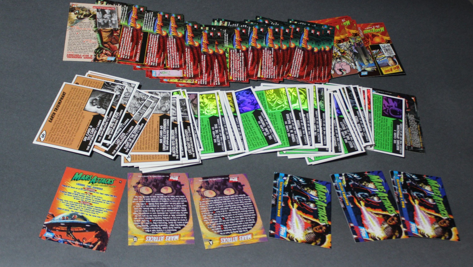 Topps Mars Attacks 106 Piece Vintage Trading Cards Set Complete 1994 And Bonus