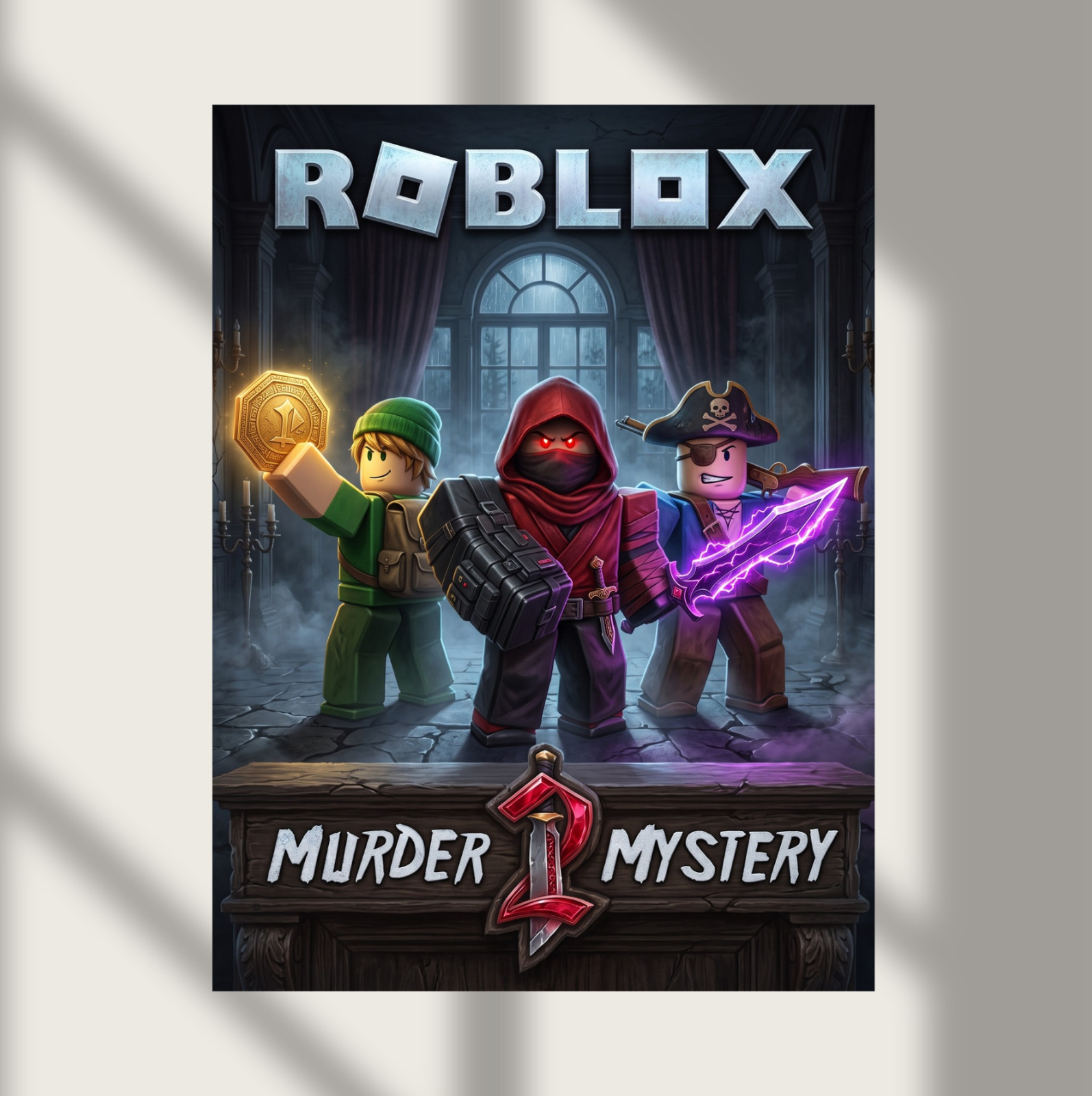Roblox Murder Mystery 2 Gaming Wall Art Poster Room Decor | 4×6 8.5×11 11×17