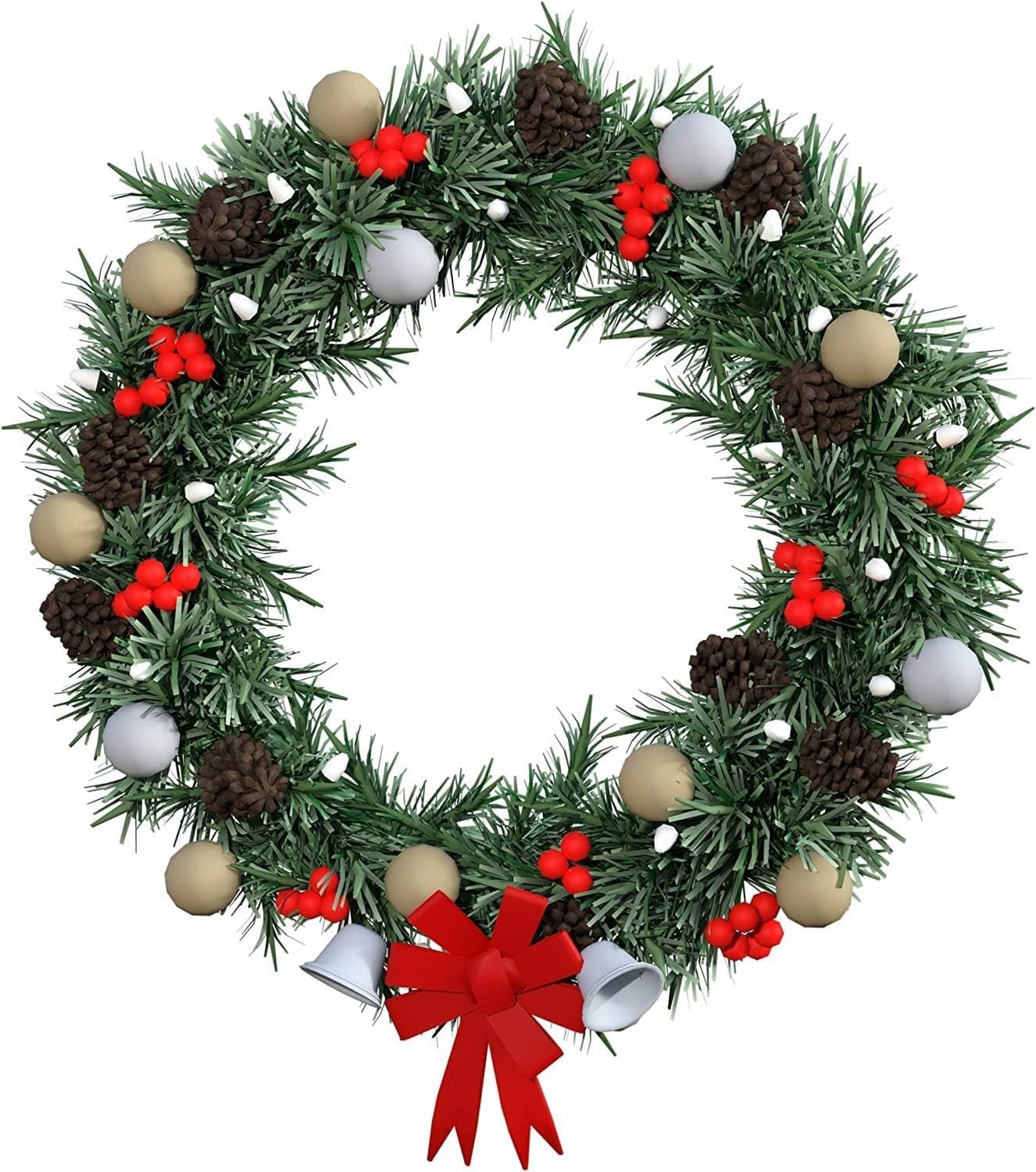 40 Pieces Hanging Round Wreaths Paper Christmas Ornaments…