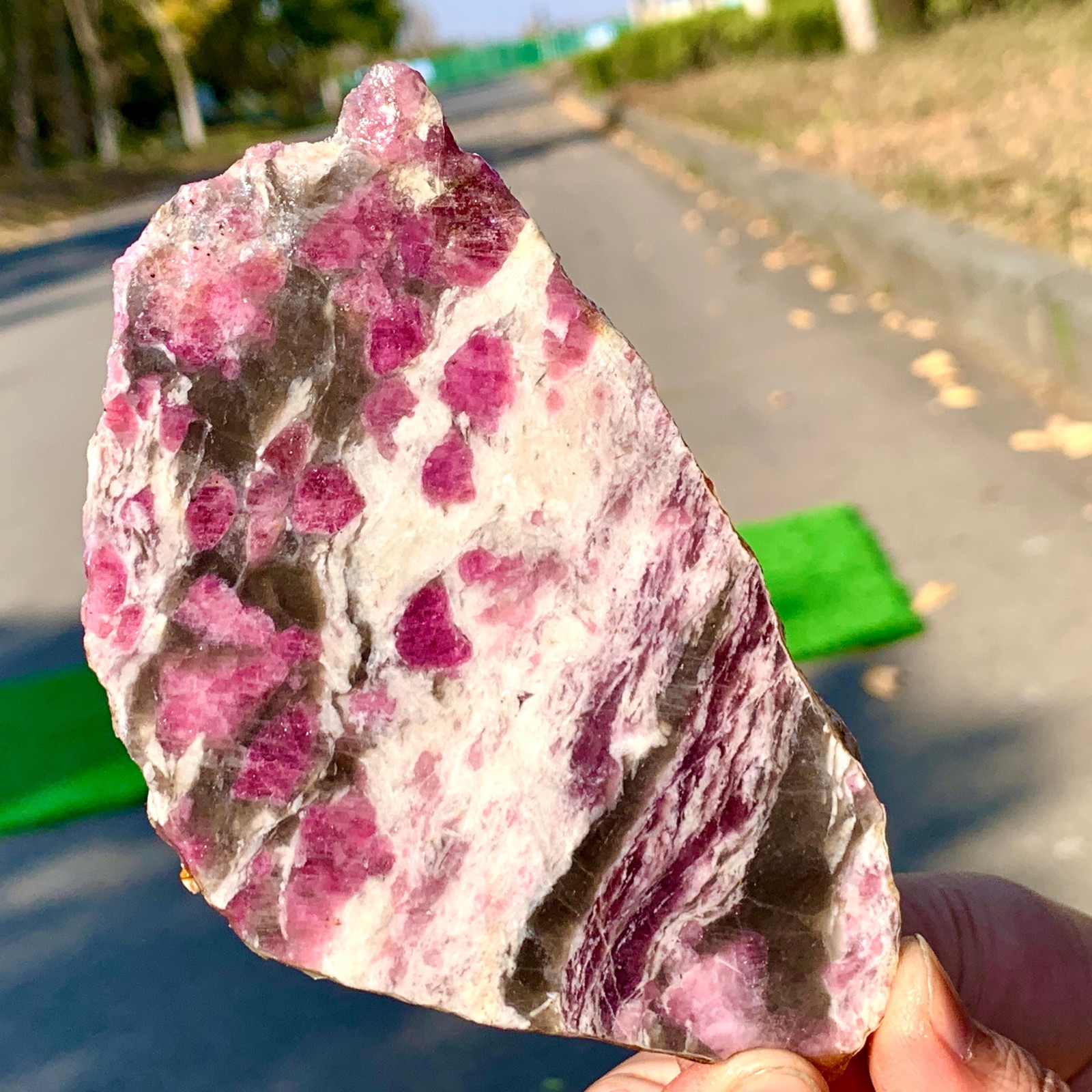 86G Natural Plum Blossom Tourmaline Pink Crystal flake-shaped Gemstone Healing