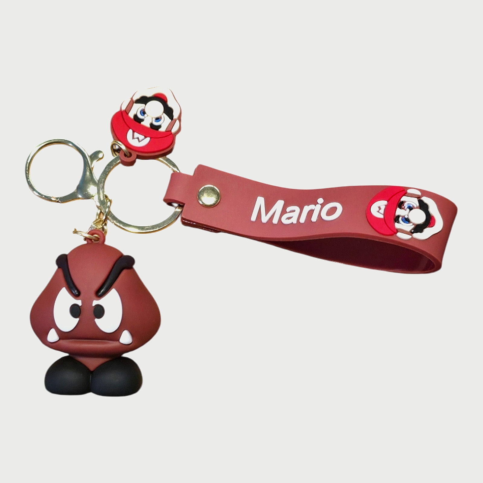 Super Mario 3D Figure Keychain with Carrying Strap – Goomba Brand New Free Ship