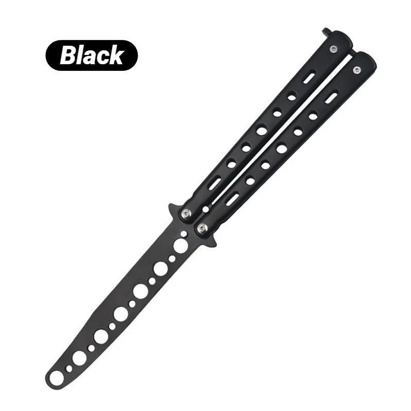 Butterfly Trainer Training Dull Tool Black Metal knife Practice NEW