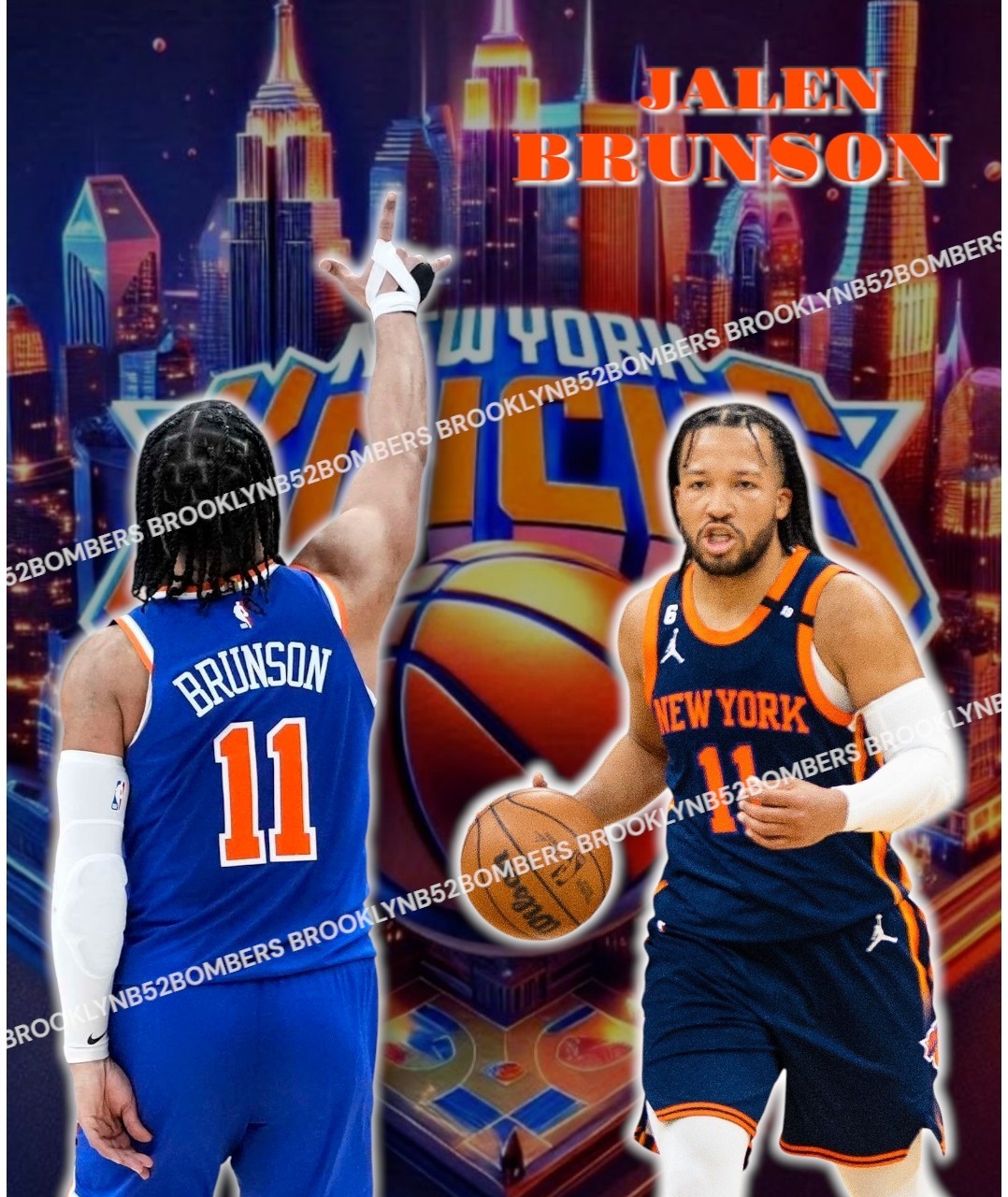 Jalen Brunson New York Knicks Custom Exclusive 8×10 Glossy Photo