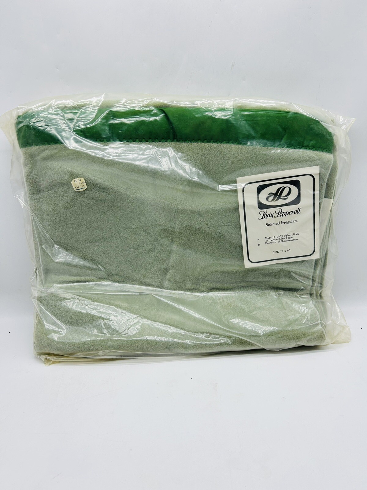Vintage NOS Lady Pepperell 100% Nylon Flock Green Blanket 72 x 90 Made in USA