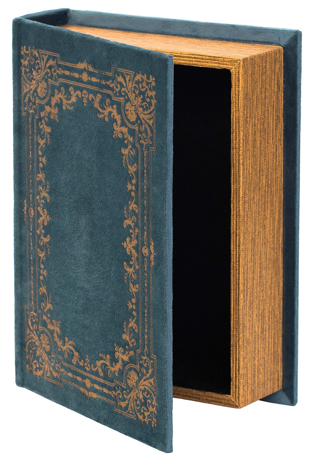 Vintiquewise Decorative Vintage Book Shaped Trinket 7″ W x 2″ D x 9″ H, Blue