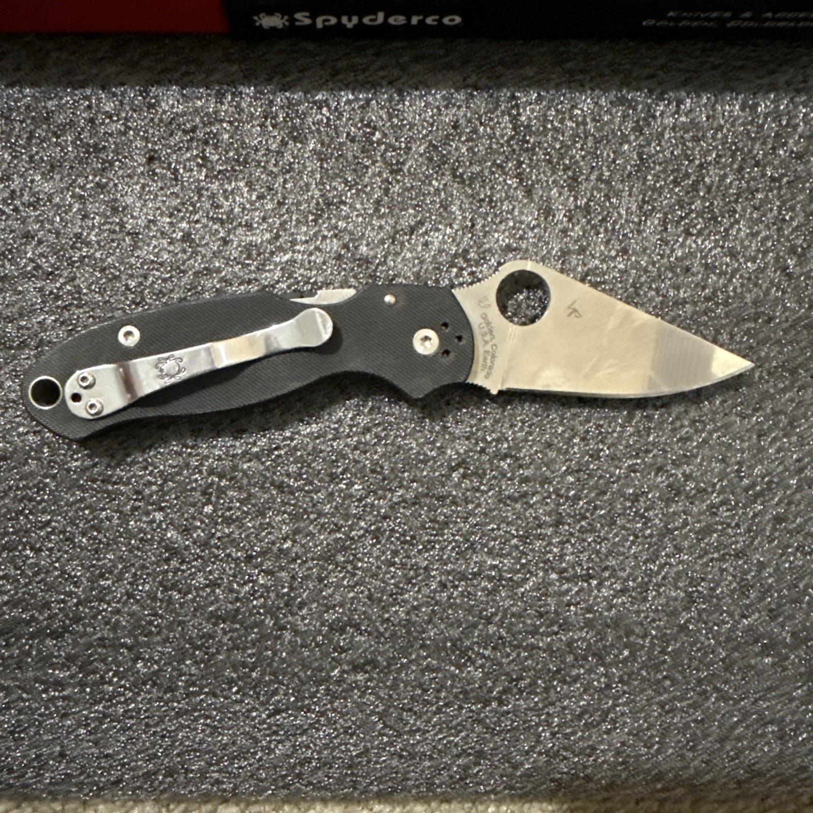 Spyderco Para 3 CPM S45VN Stonewashed Plain Edge Black G10 Paramilitary 3 C223GP